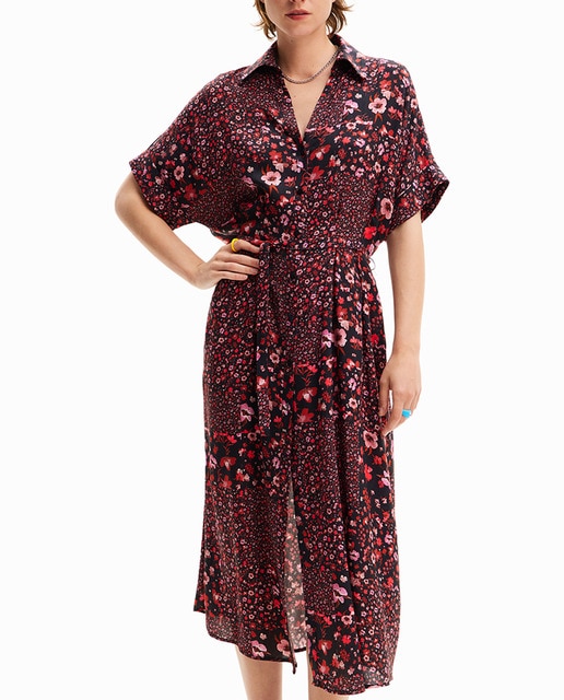 Imagen 0 de Vestido midi camisero flores