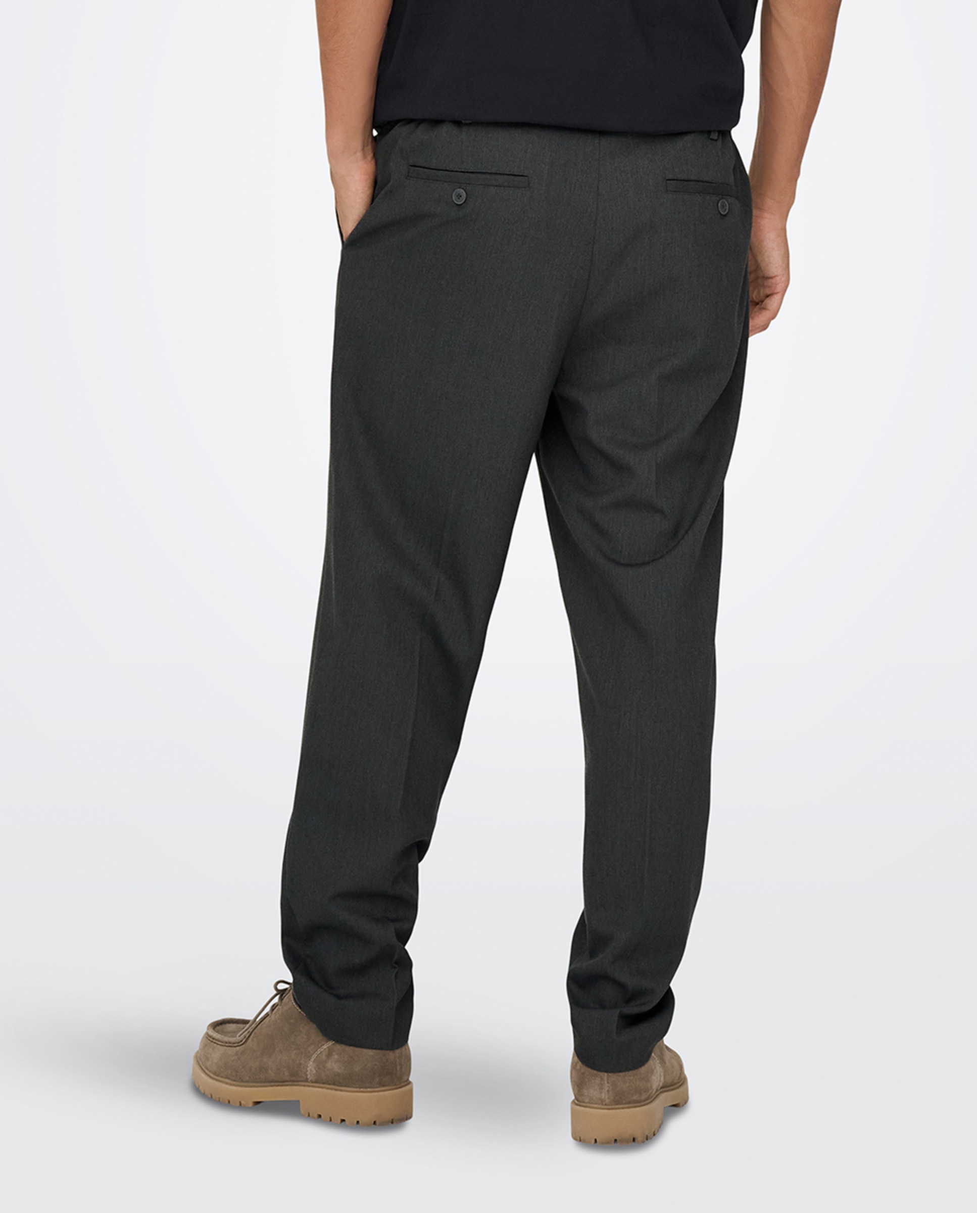 Calças Chino. Tapered Fit Cinzento-escuro-3
