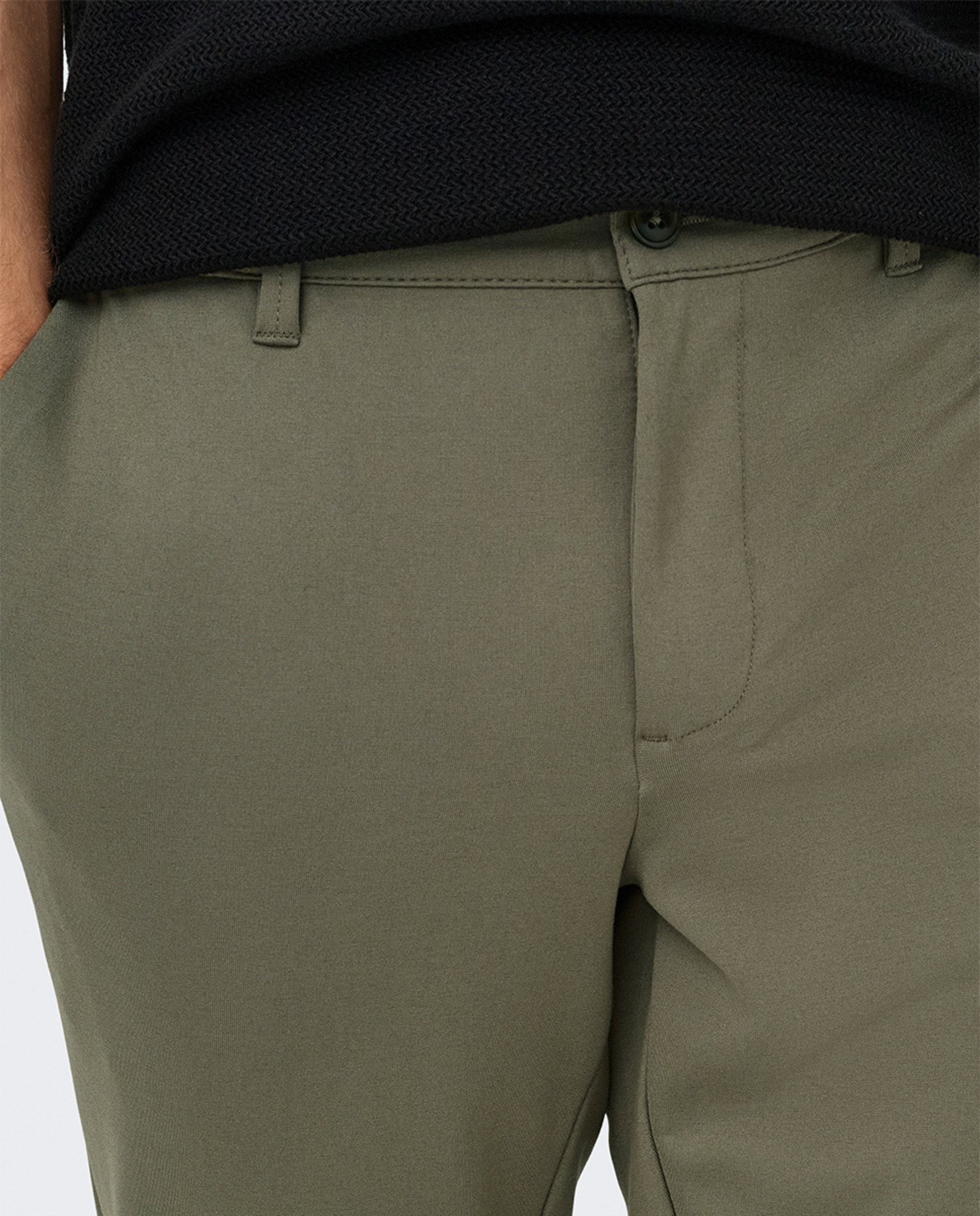 Calças formais slim Verde pardo-5