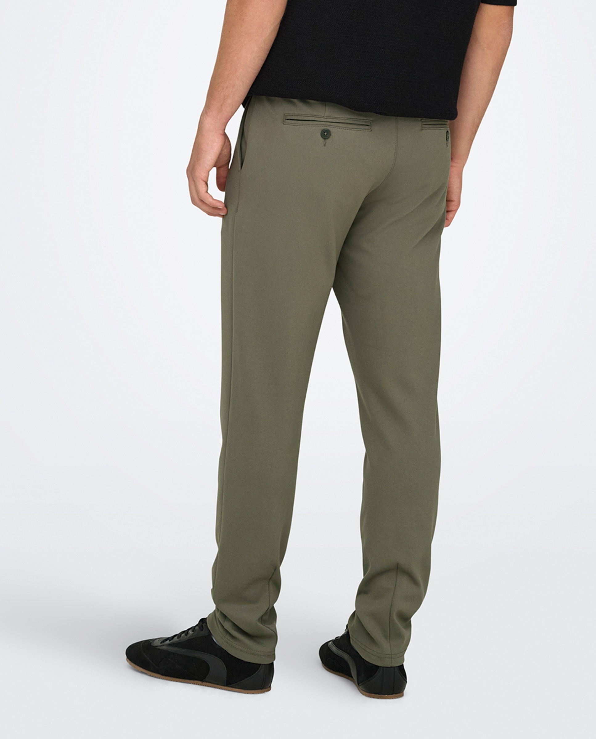 Calças formais slim Verde pardo-3