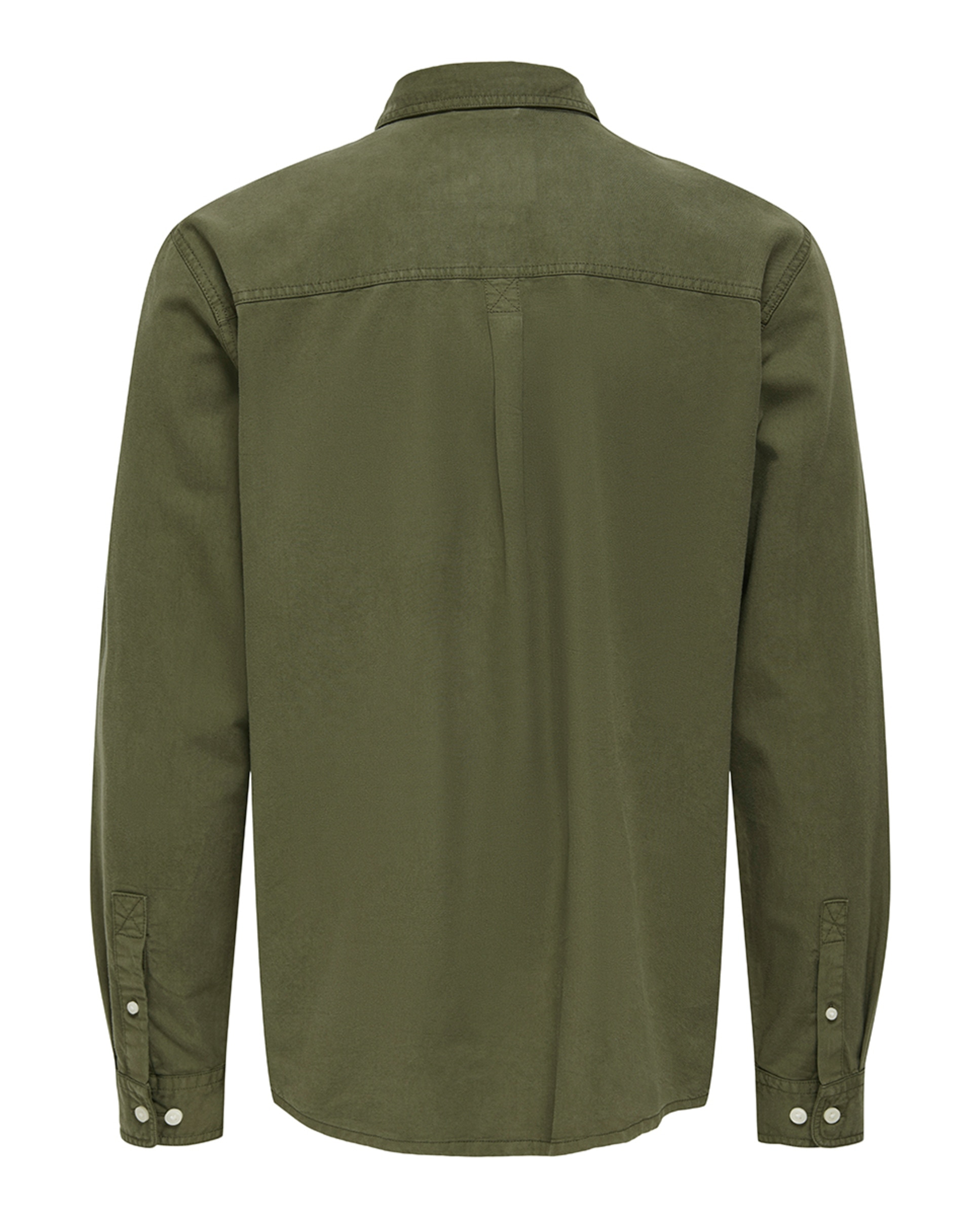 Camisa Regular Fit com Manga Comprida Verde-militar-5