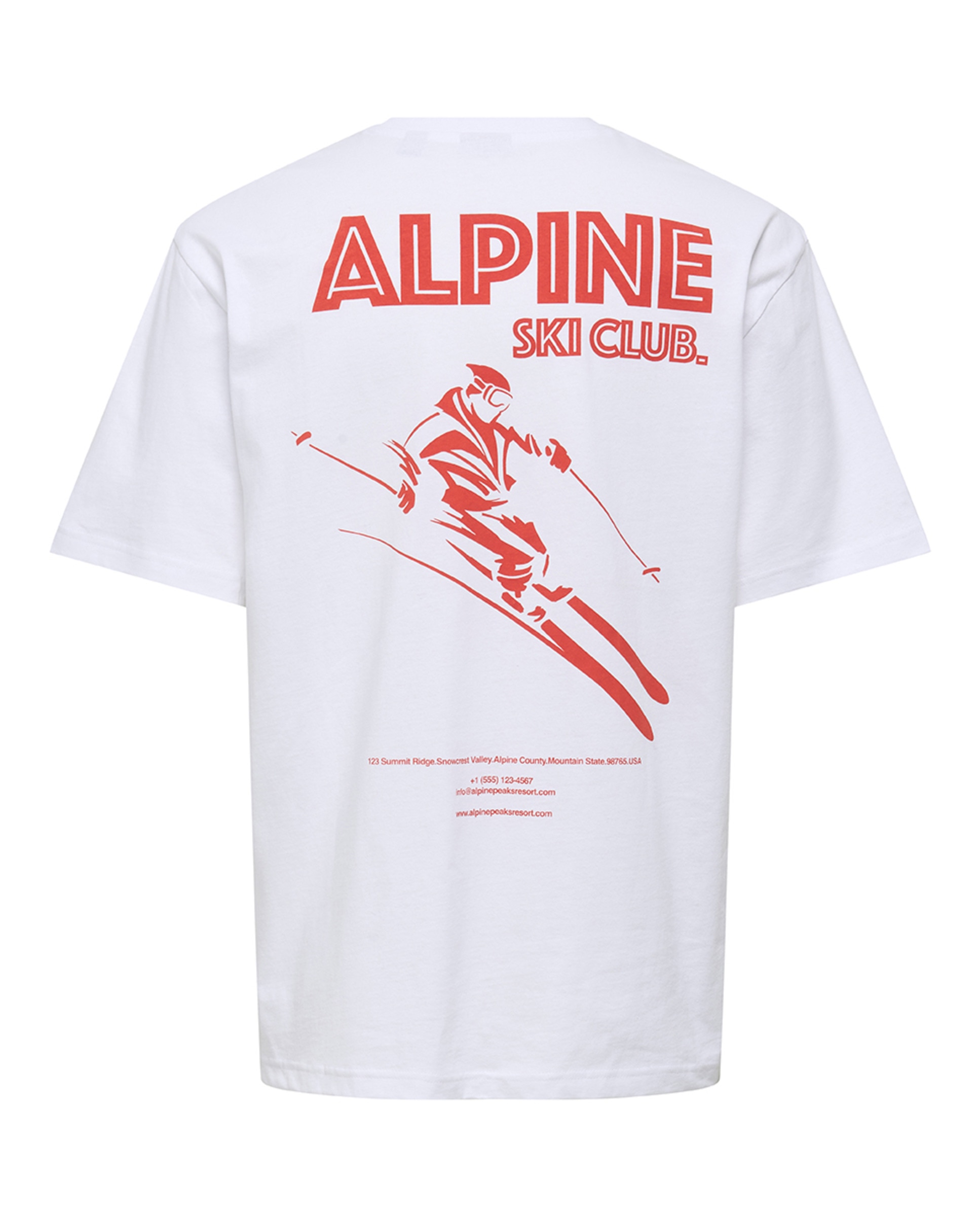T-shirt de Manga Curta Relaxed Fit 100% Algodão Branco-6