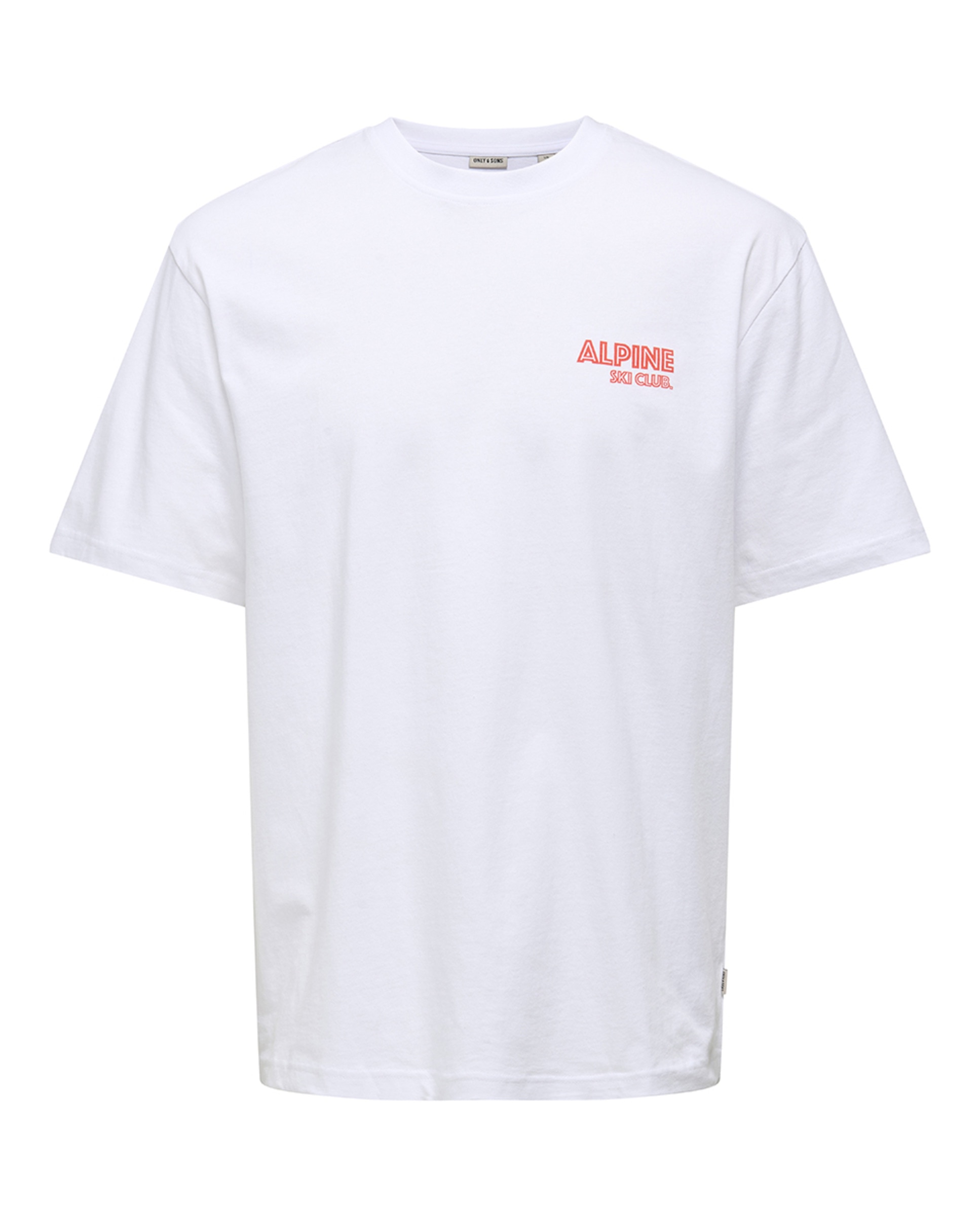 T-shirt de Manga Curta Relaxed Fit 100% Algodão Branco-5
