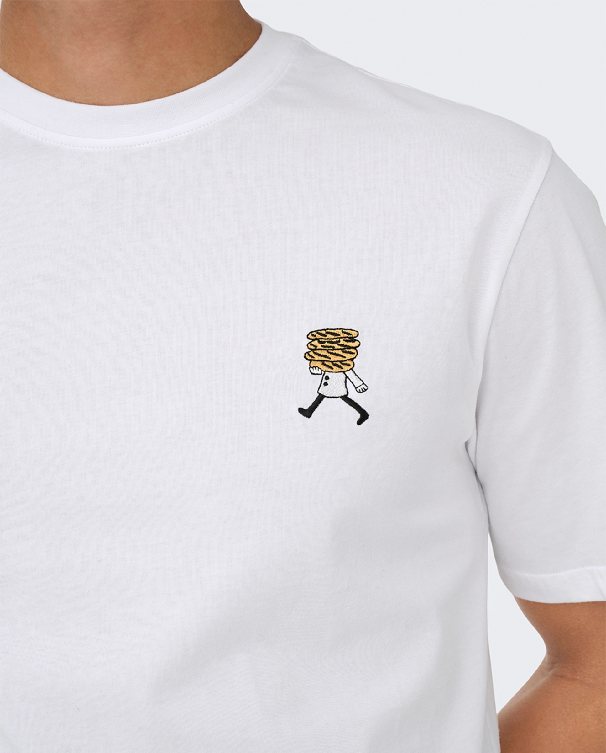 T-shirt de Manga Curta Regular Fit. 100% Algodão Branco-4
