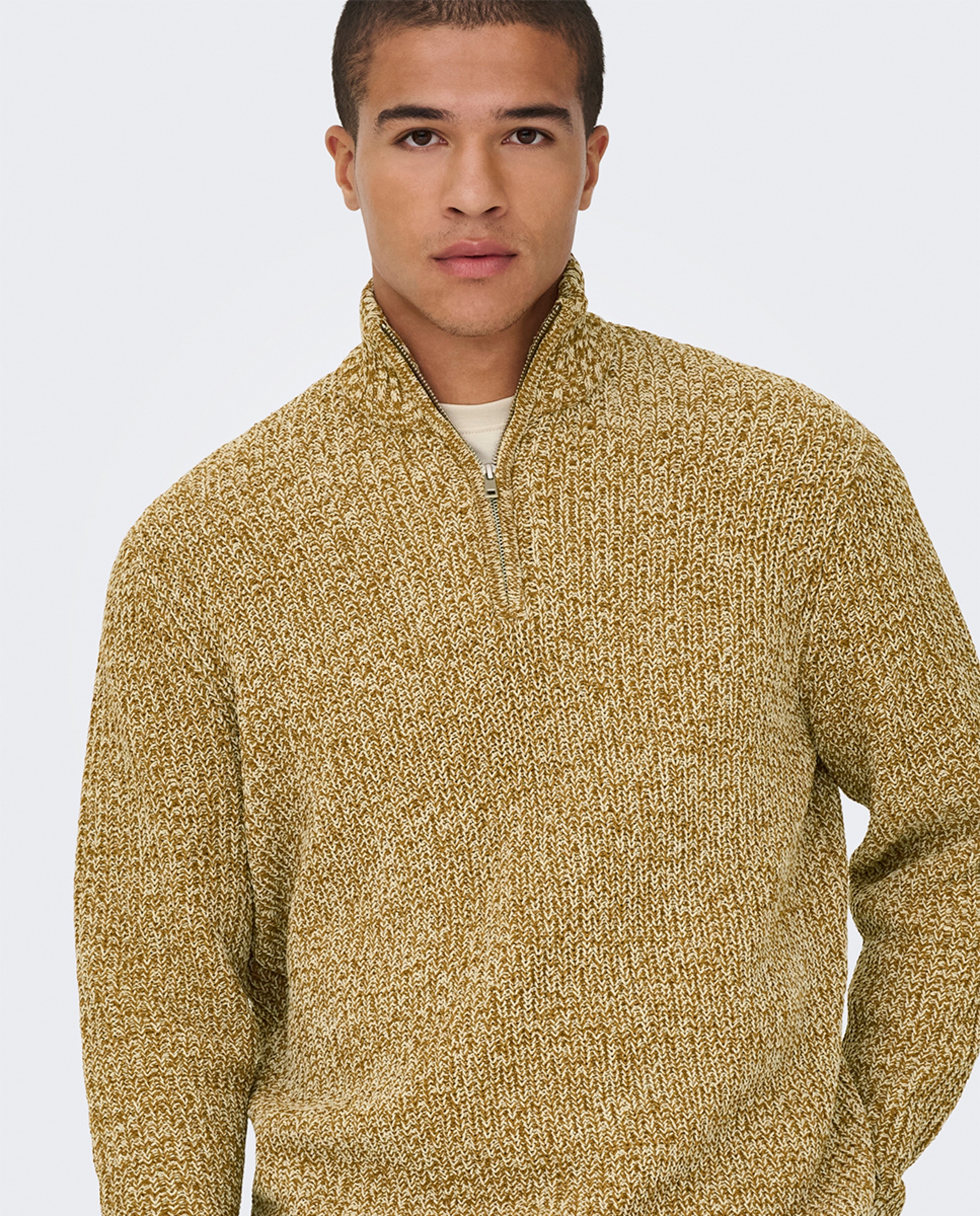 Camisola de Malha Regular Fit Castanho-4