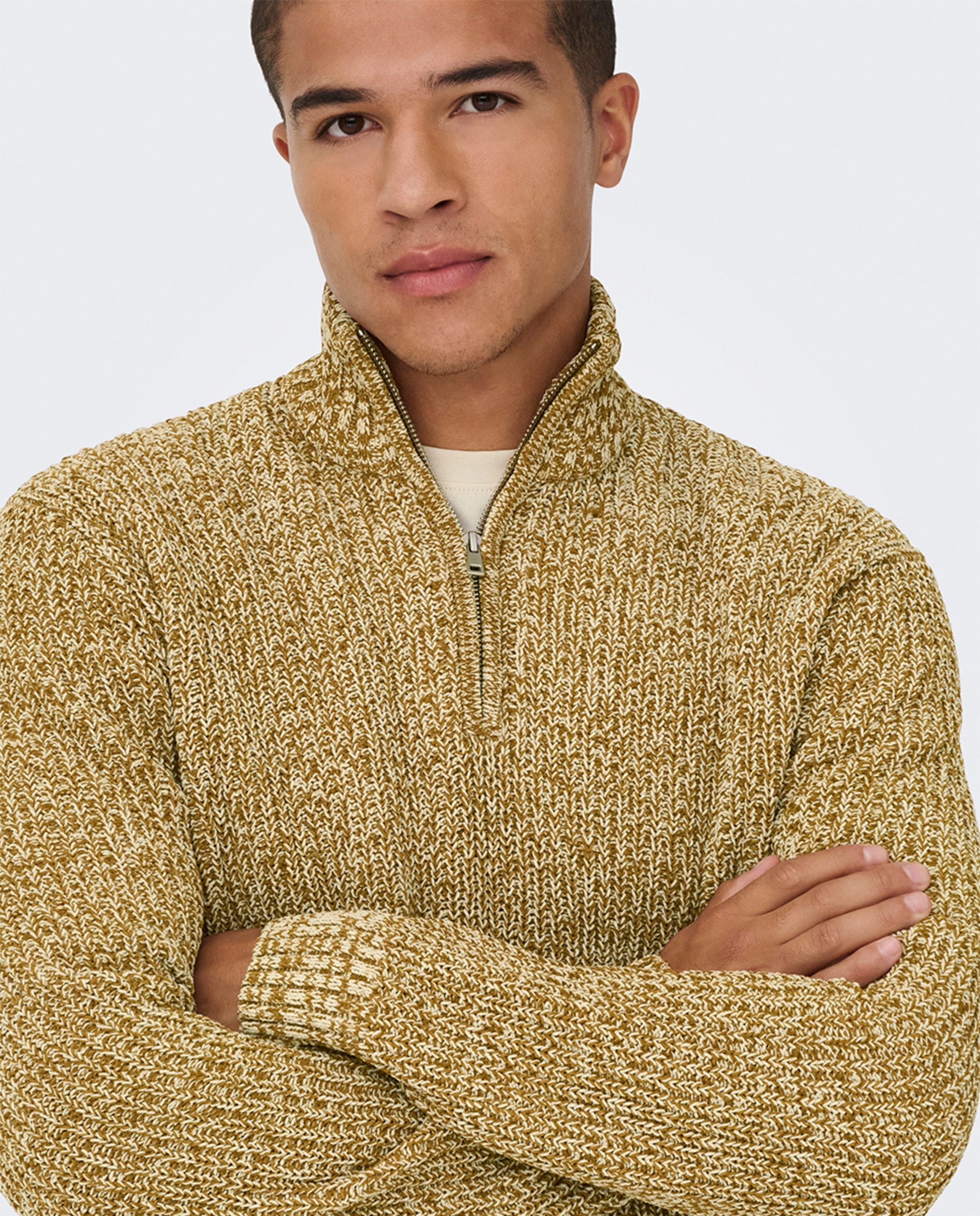Camisola de Malha Regular Fit Castanho-3