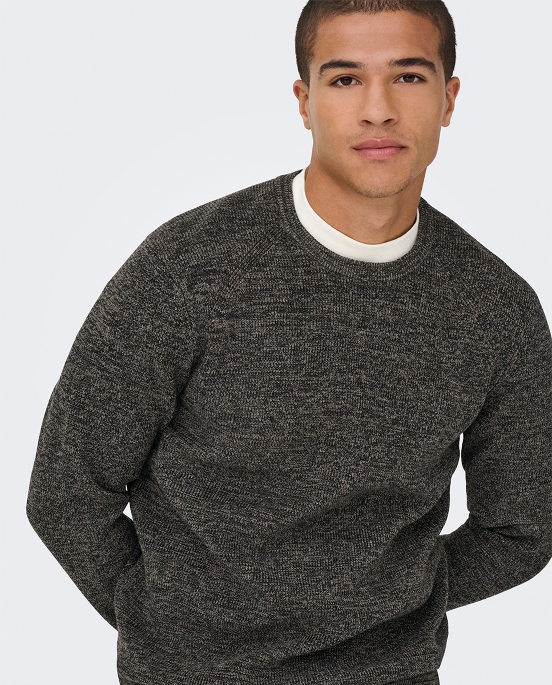 Camisola de Malha Regular Fit Castanho-escuro-4