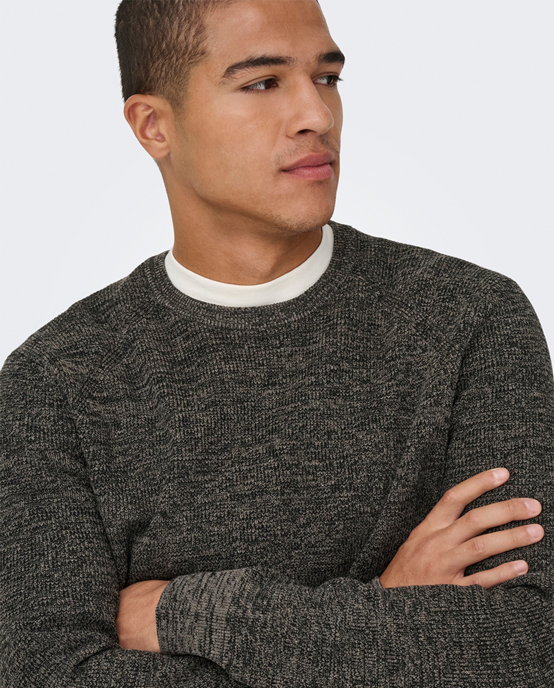 Camisola de Malha Regular Fit Castanho-escuro-3