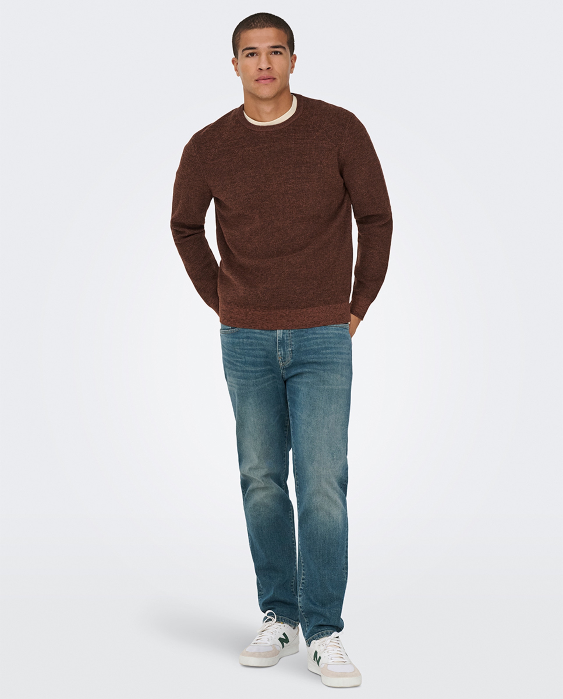 Camisola de Malha Regular Fit Bordeaux-7