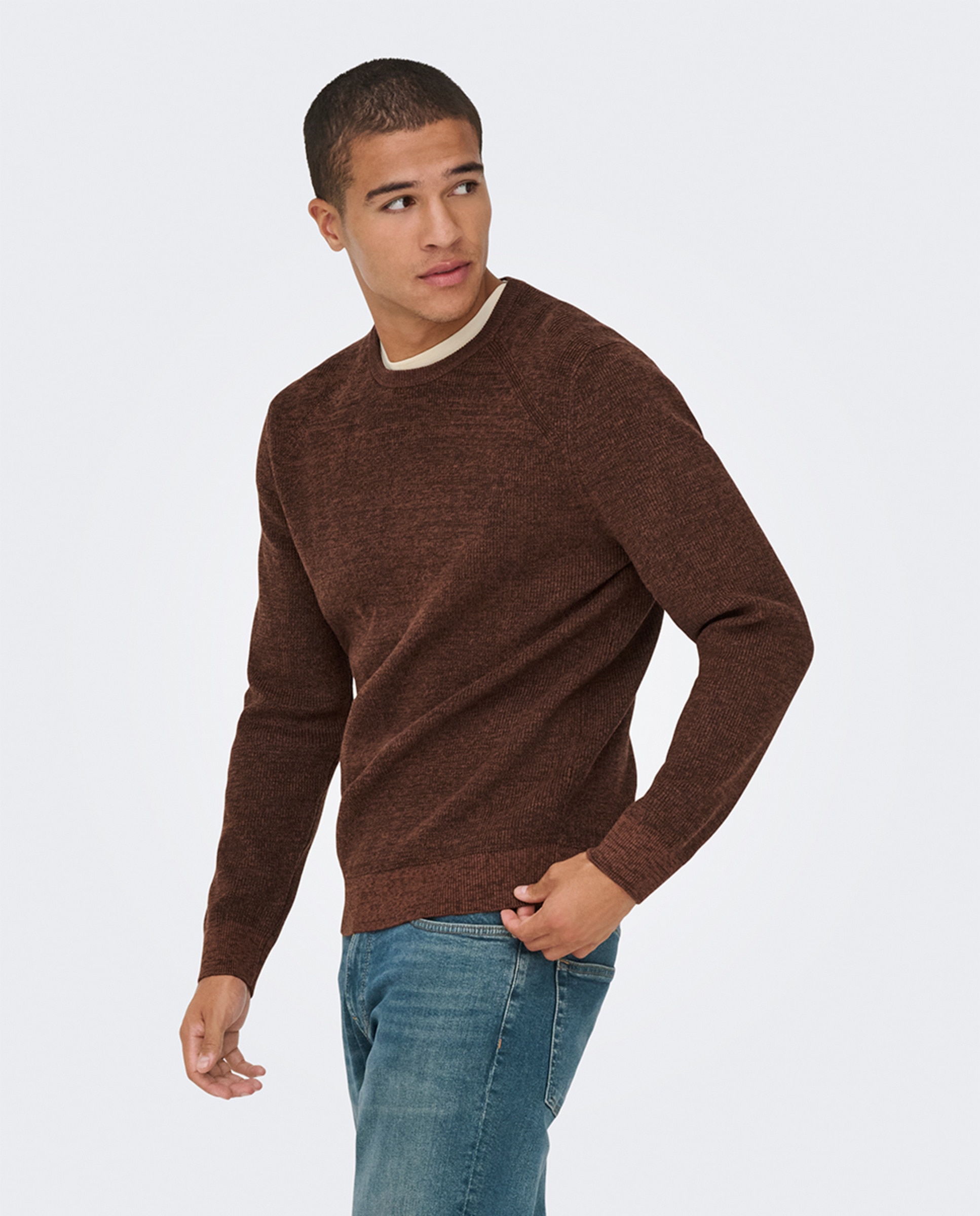 Camisola de Malha Regular Fit Bordeaux-1