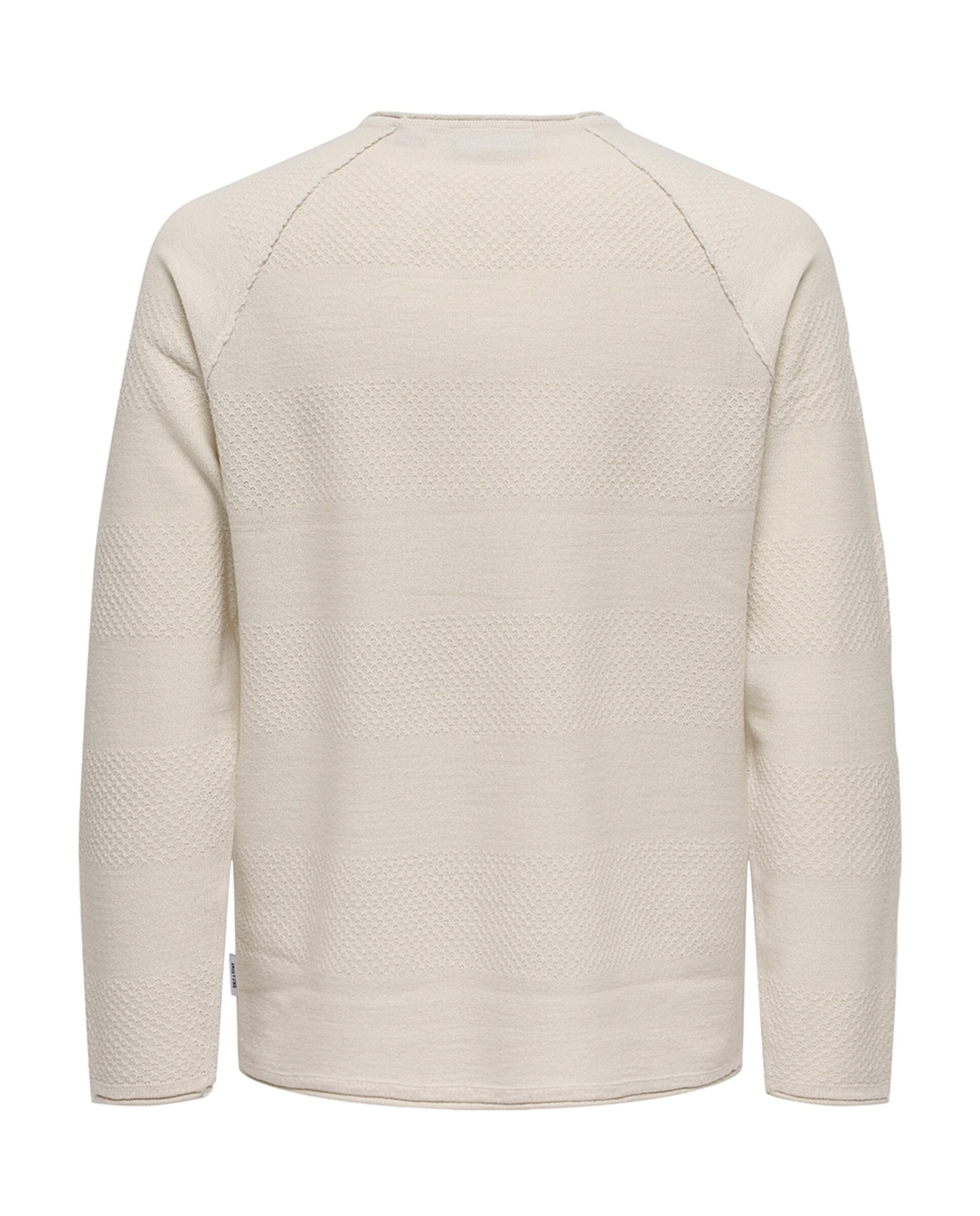 Camisola de Malha Regular Fit com Gola Redonda. Bege-5