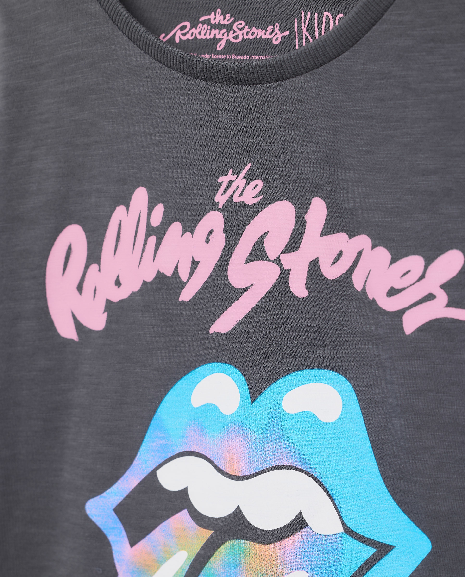 T-shirt com Estampado Rolling Stones à Frente Kids El Corte Inglés Cinzento-5