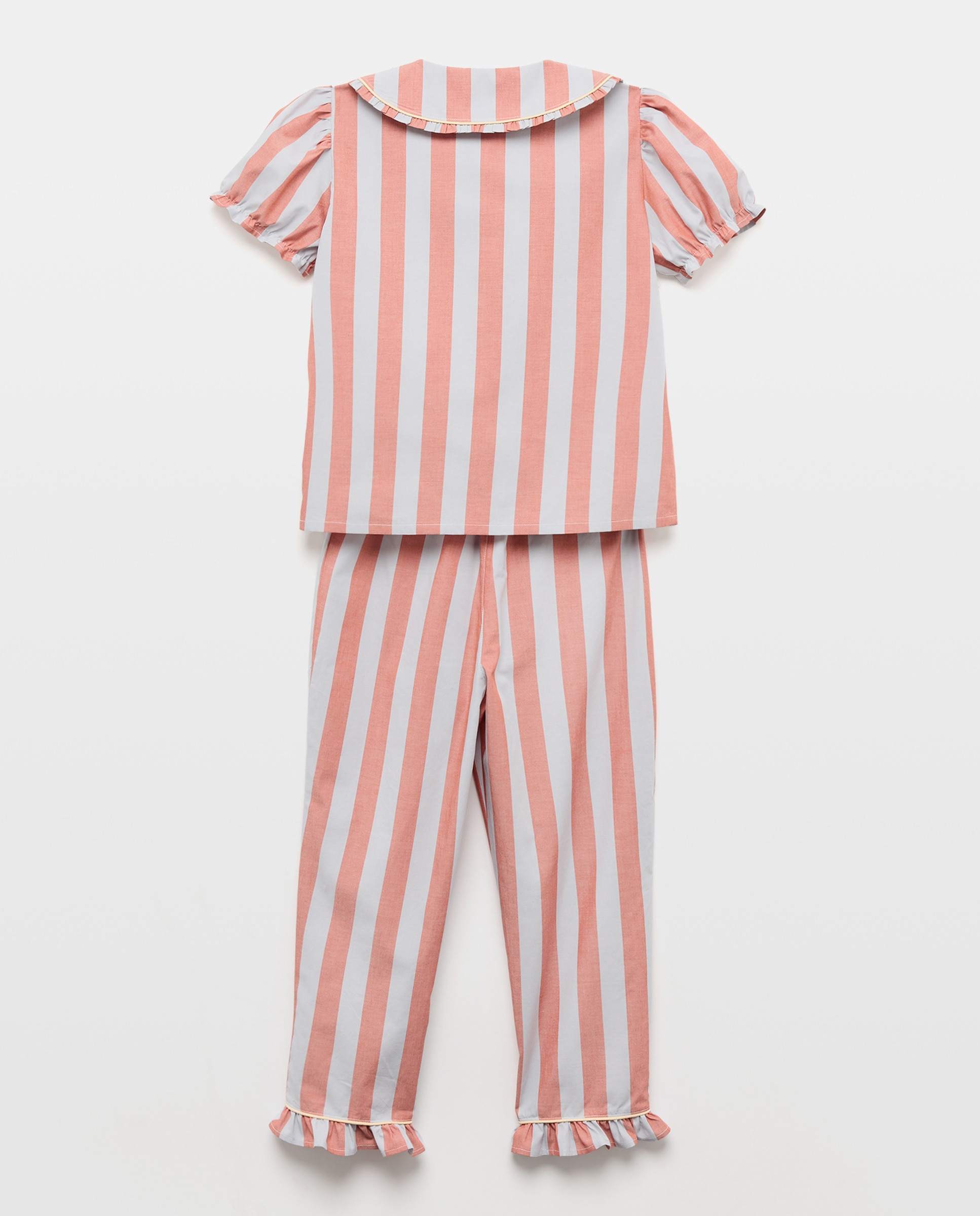 Pijama de niña de popelín pantalón culotte 660 Naranja-2