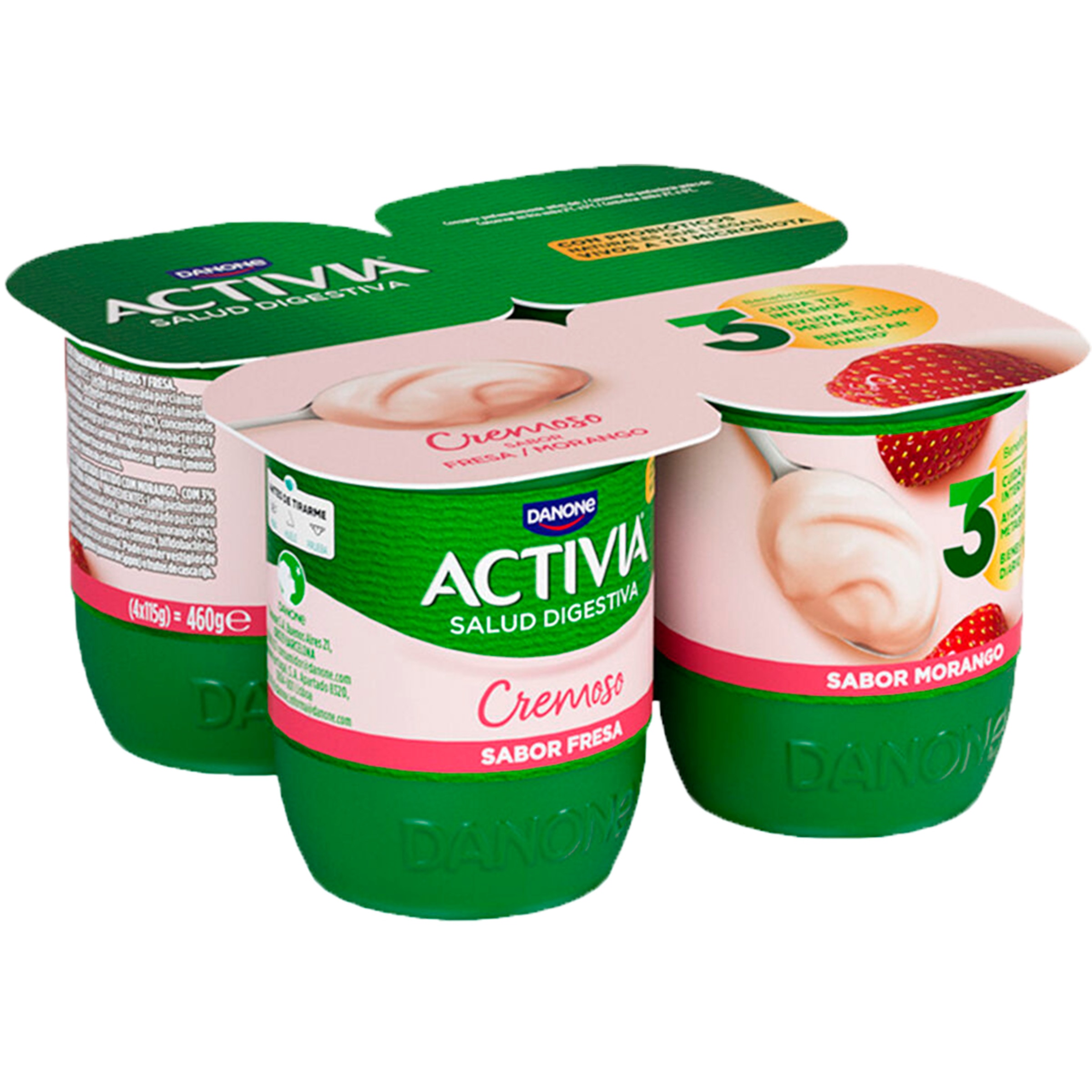Iogurte Cremoso de Morango Pack 4 unidades embalagem 115 g
