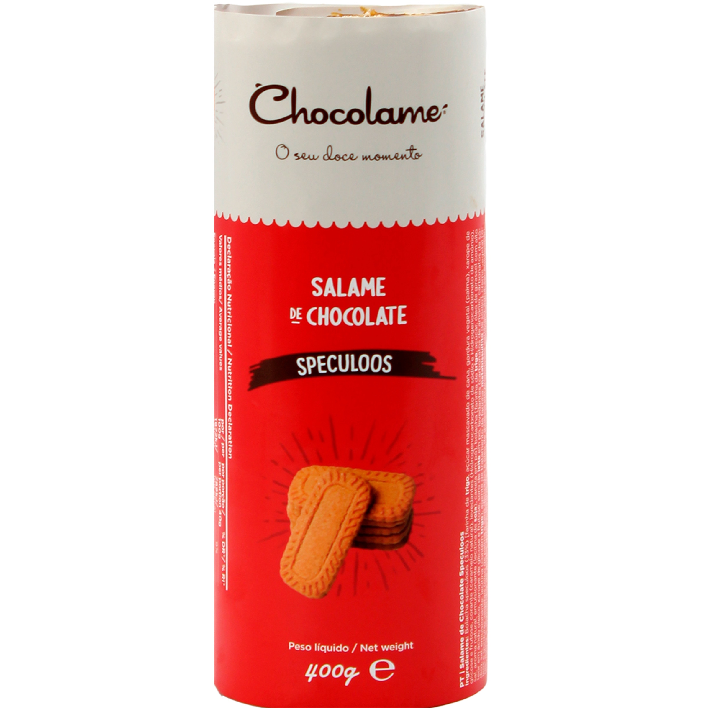 Salame de Chocolate Speculoos embalagem 400 g