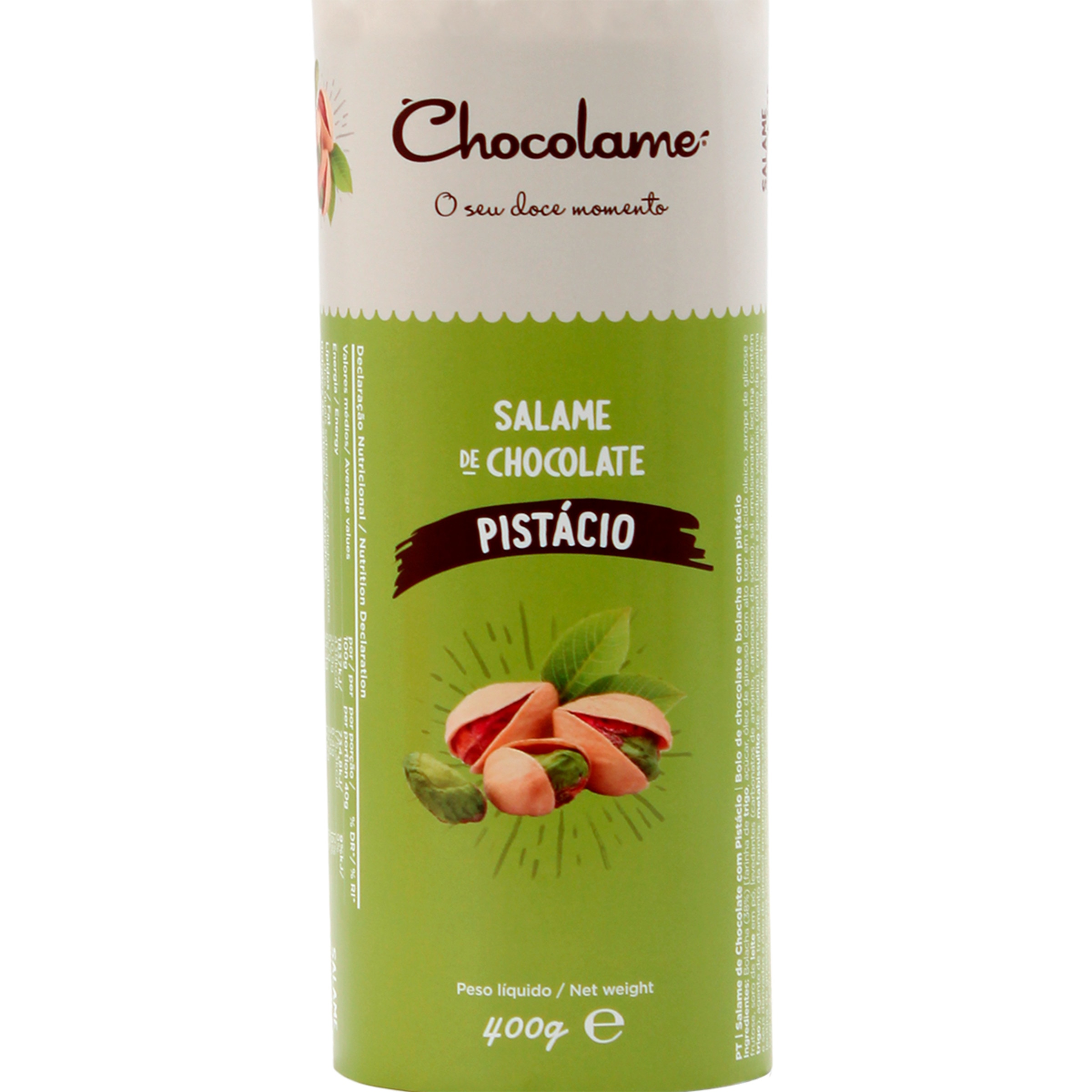 Salame de Chocolate e Pistacho embalagem 400 g