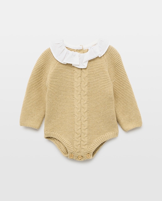 Imagen 0 de Pelele de recién nacido manga larga tricot cuello