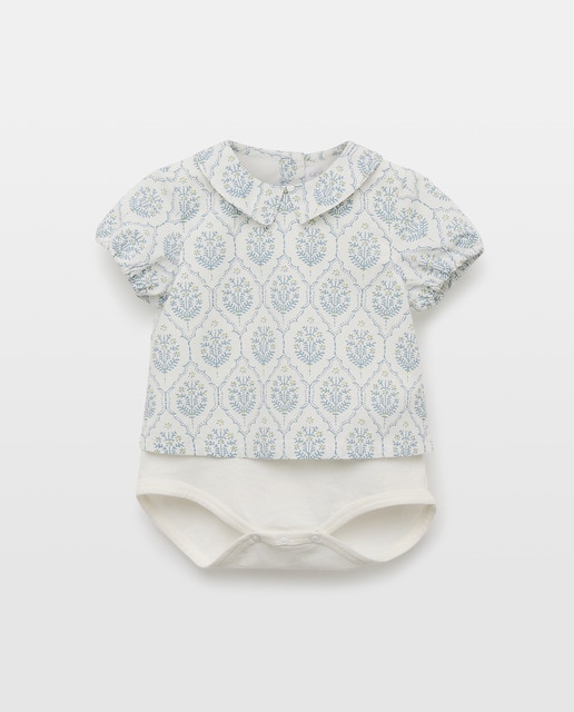 Imagen 0 de Blusa body de recién nacido manga corta flores sello