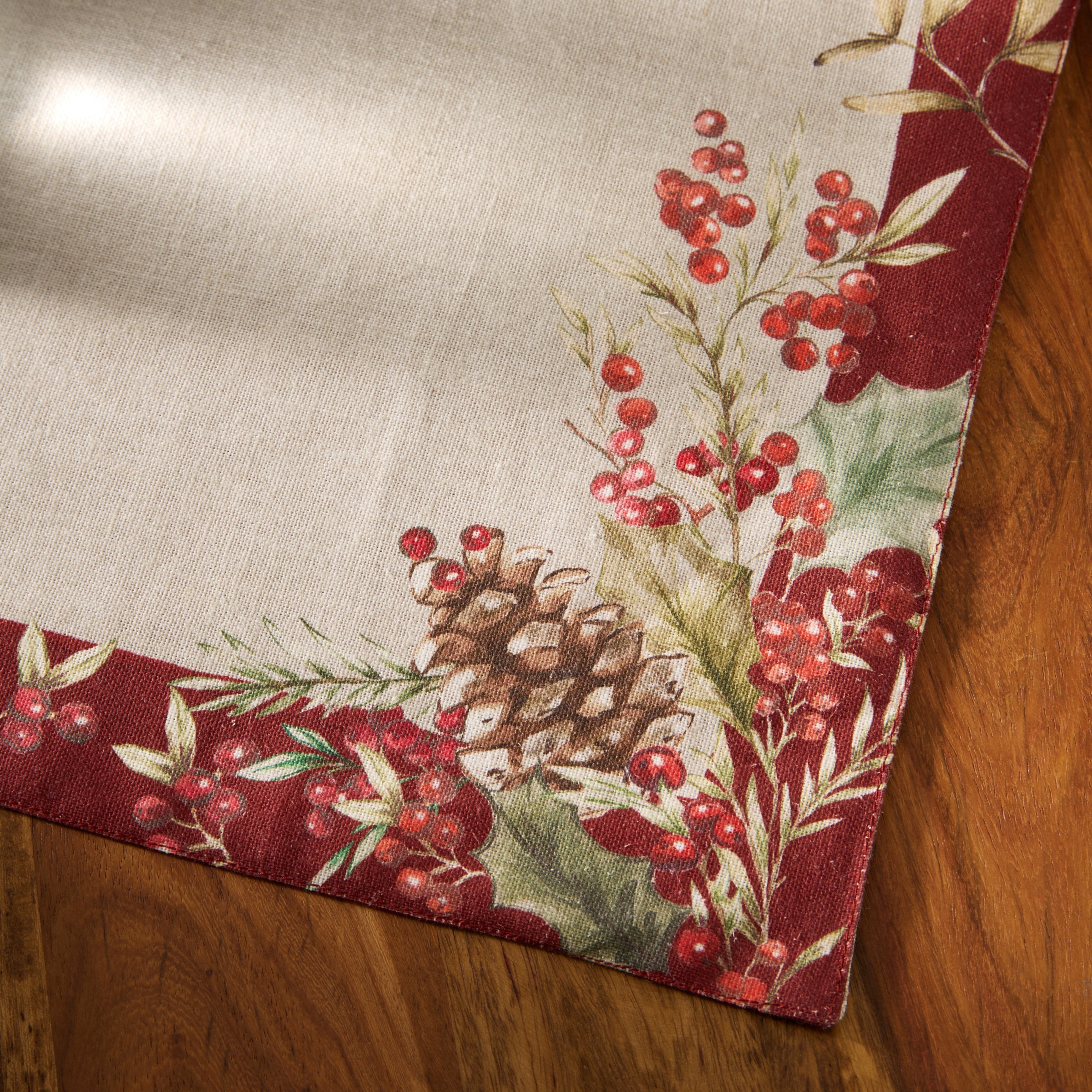 Individual de Linho e Algodão Grinalda Vermelho-3