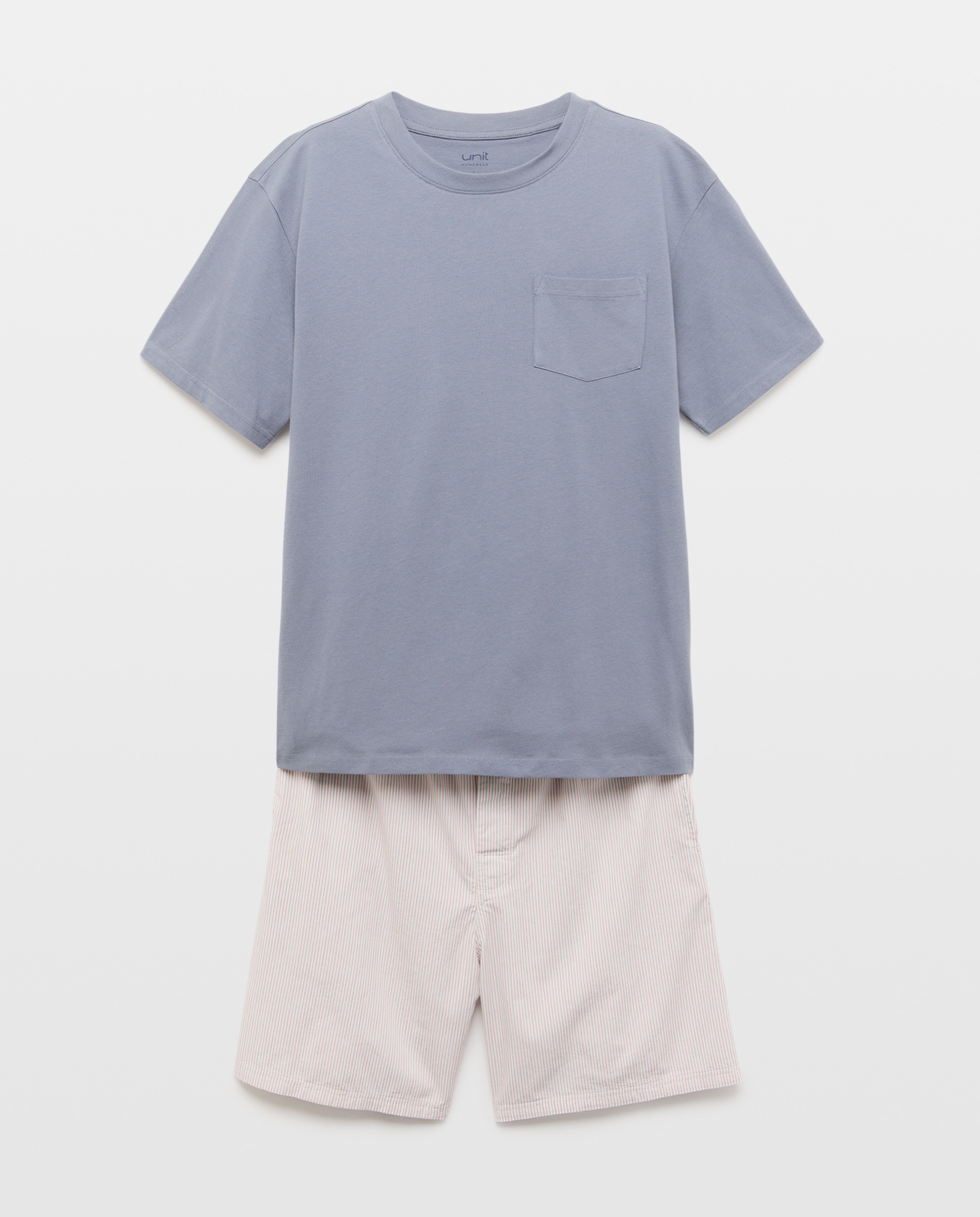 Pijama combinado hombre algodón con bolsa 820 Gris medio-3