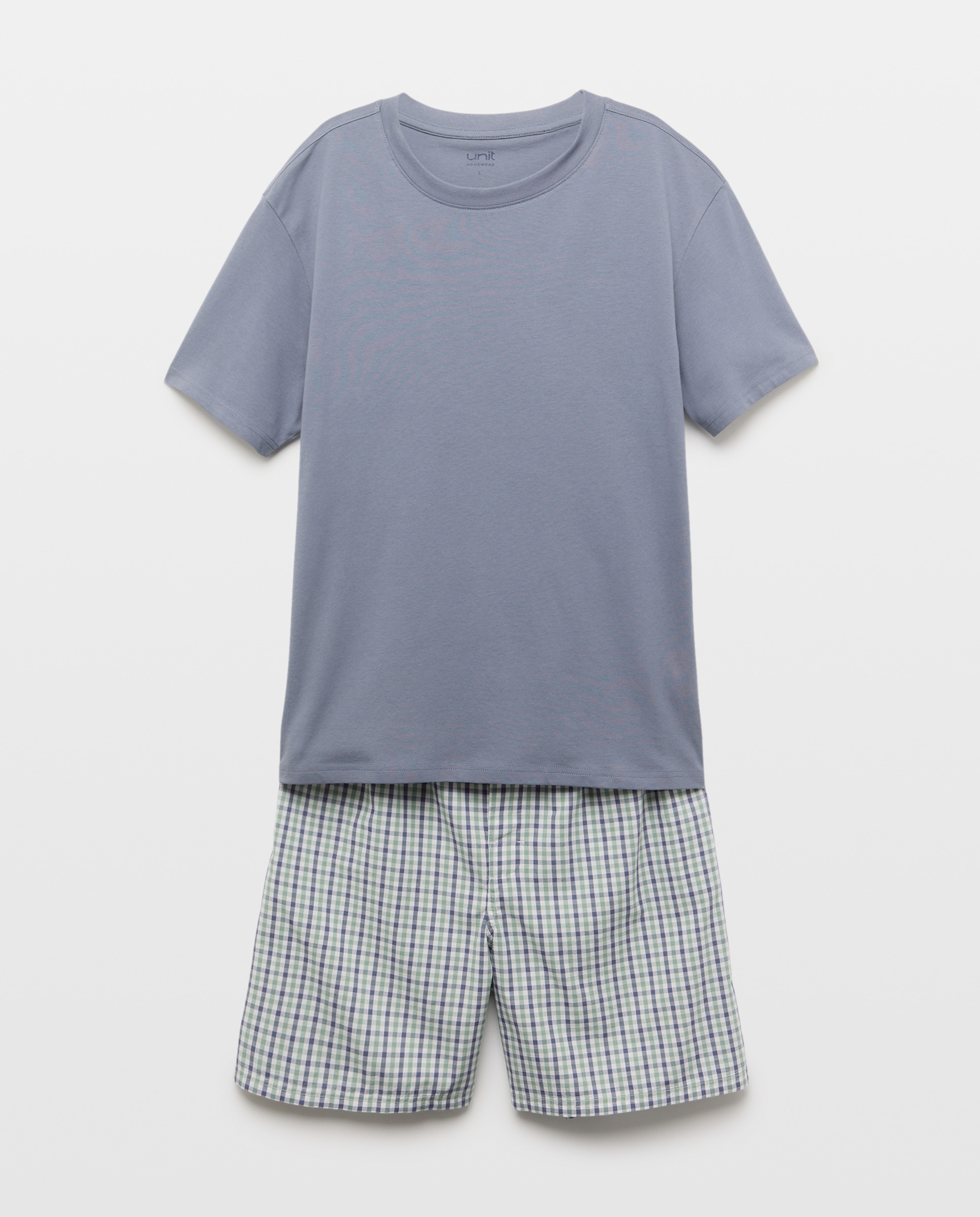 Pijama hombre combinado corto algodón Verde-3