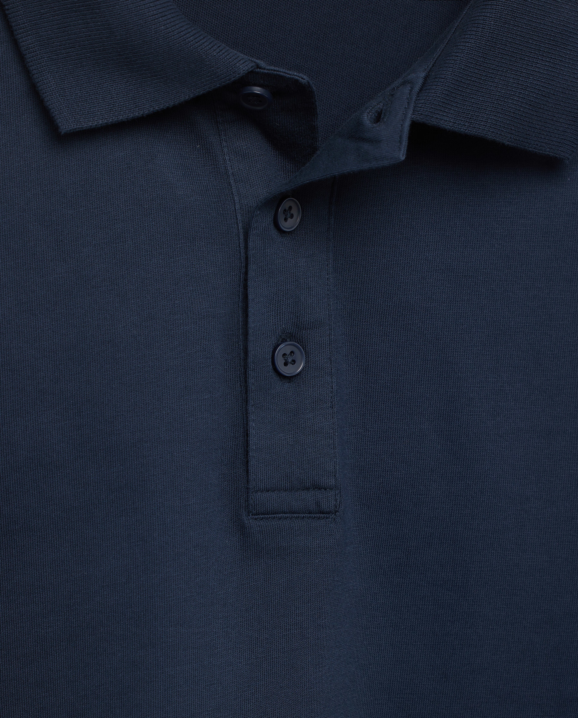 Polo de hombre liso jersey cuello rib 430 Azul oscuro-5