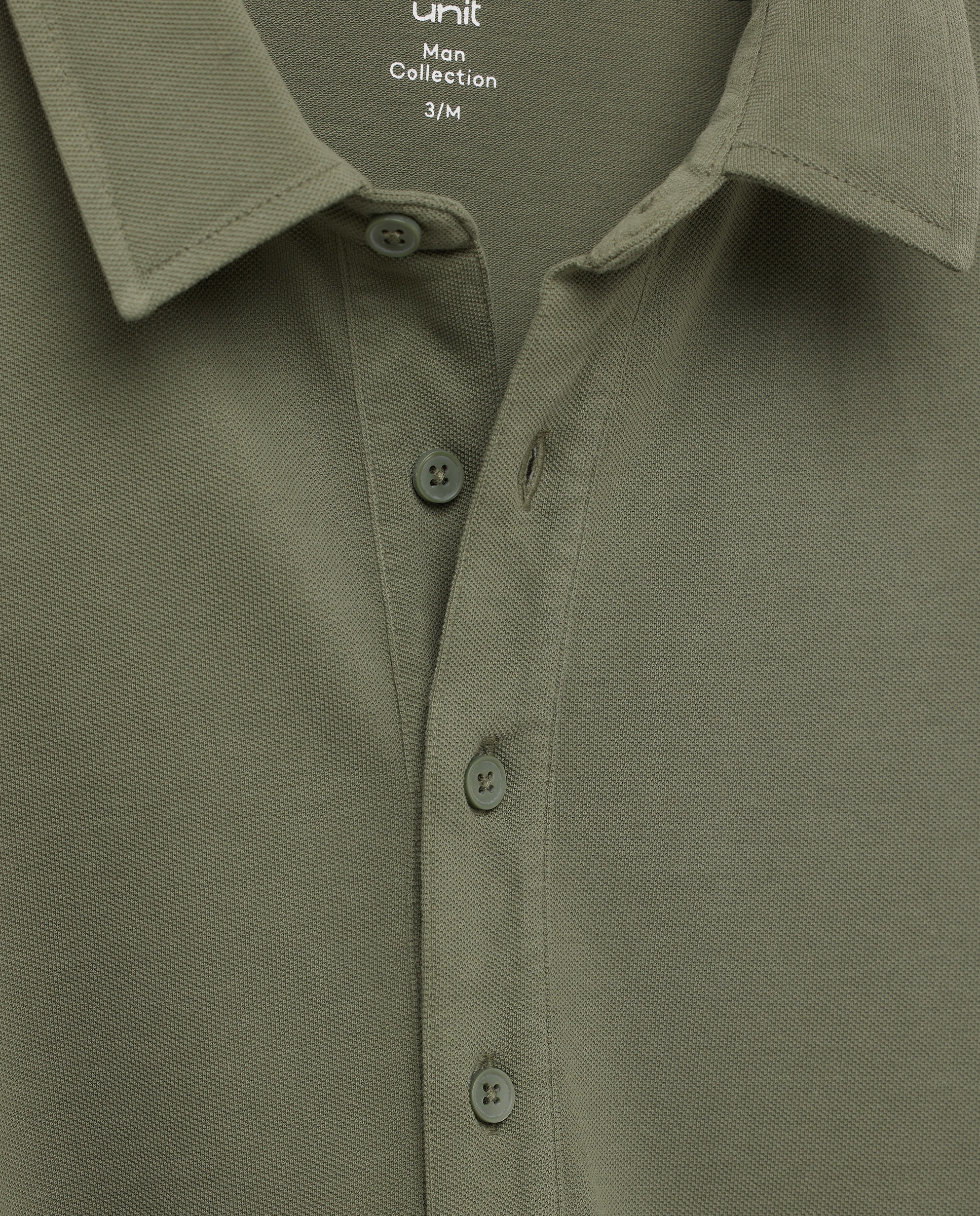 Polo de hombre pique polera liso 520 Kaki-5