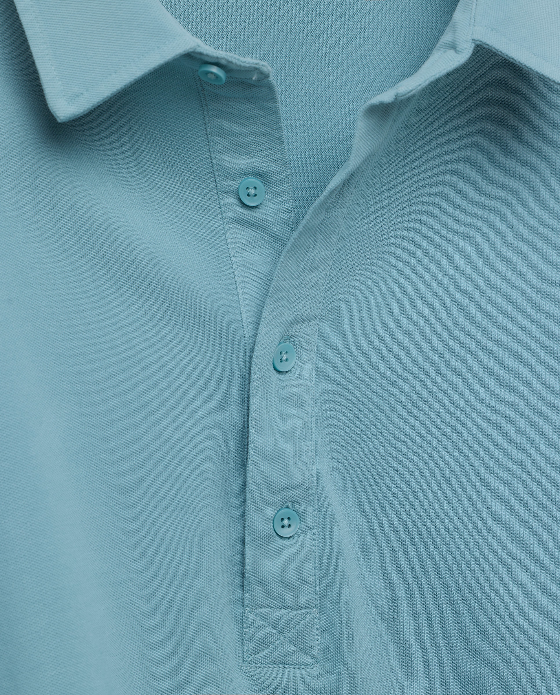 Polo de hombre pique polera liso 450 Turquesa-5