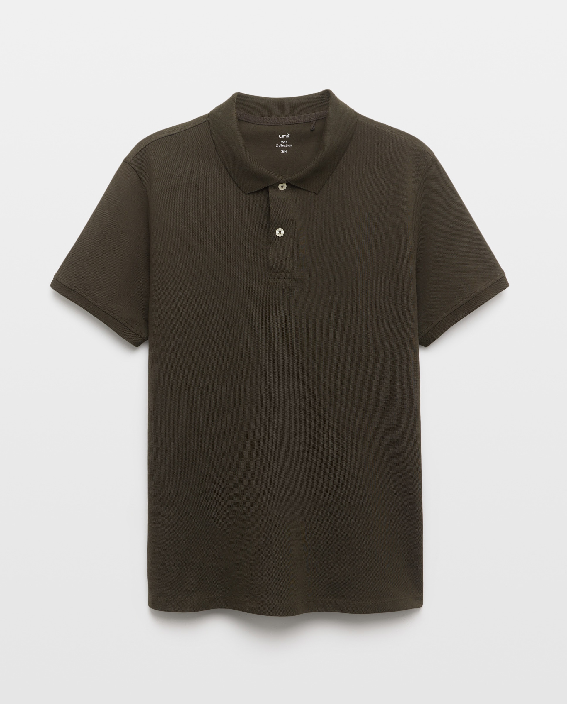 Polo de hombre manga corta pique liso 530 Verde oscuro-4