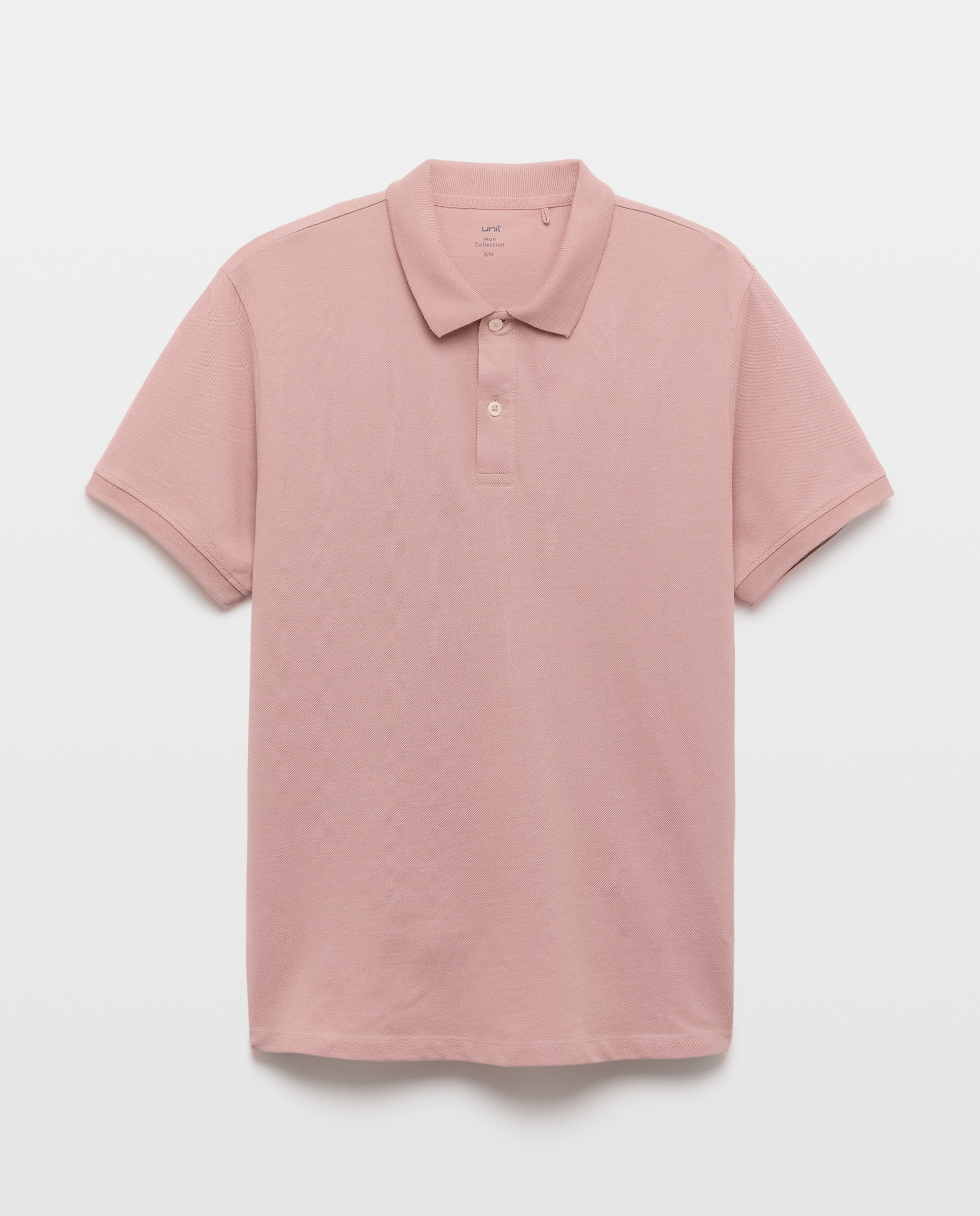 Polo de hombre manga corta pique liso 200 Rosa-4