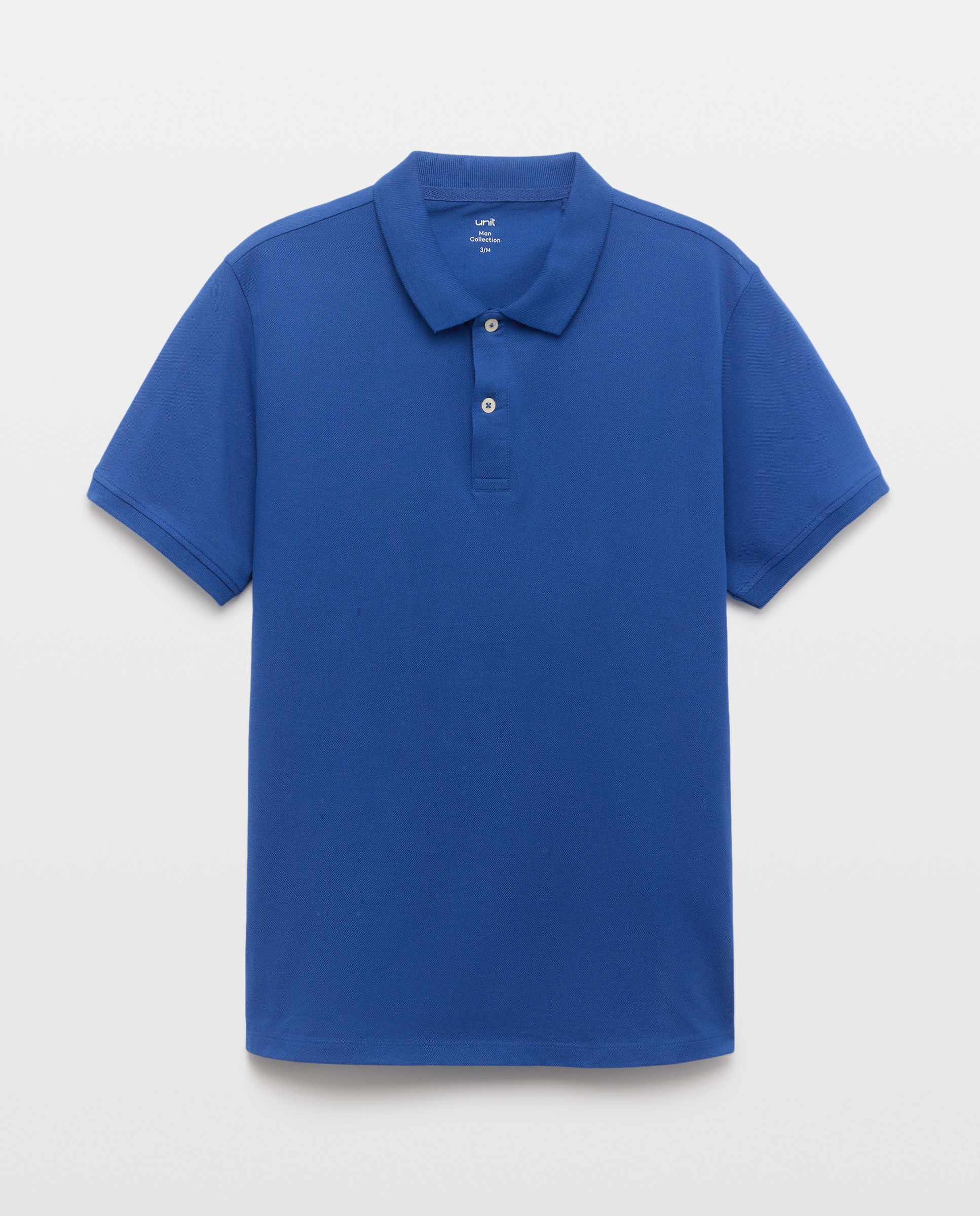 Polo de hombre manga corta pique liso 440 Azulón-4