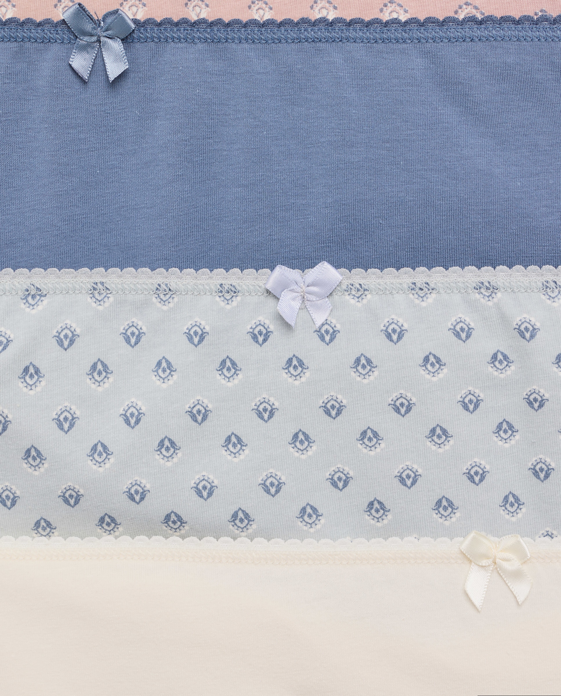 Pack 5 bragas altas de mujer algodón estampadas 400 Azul-4