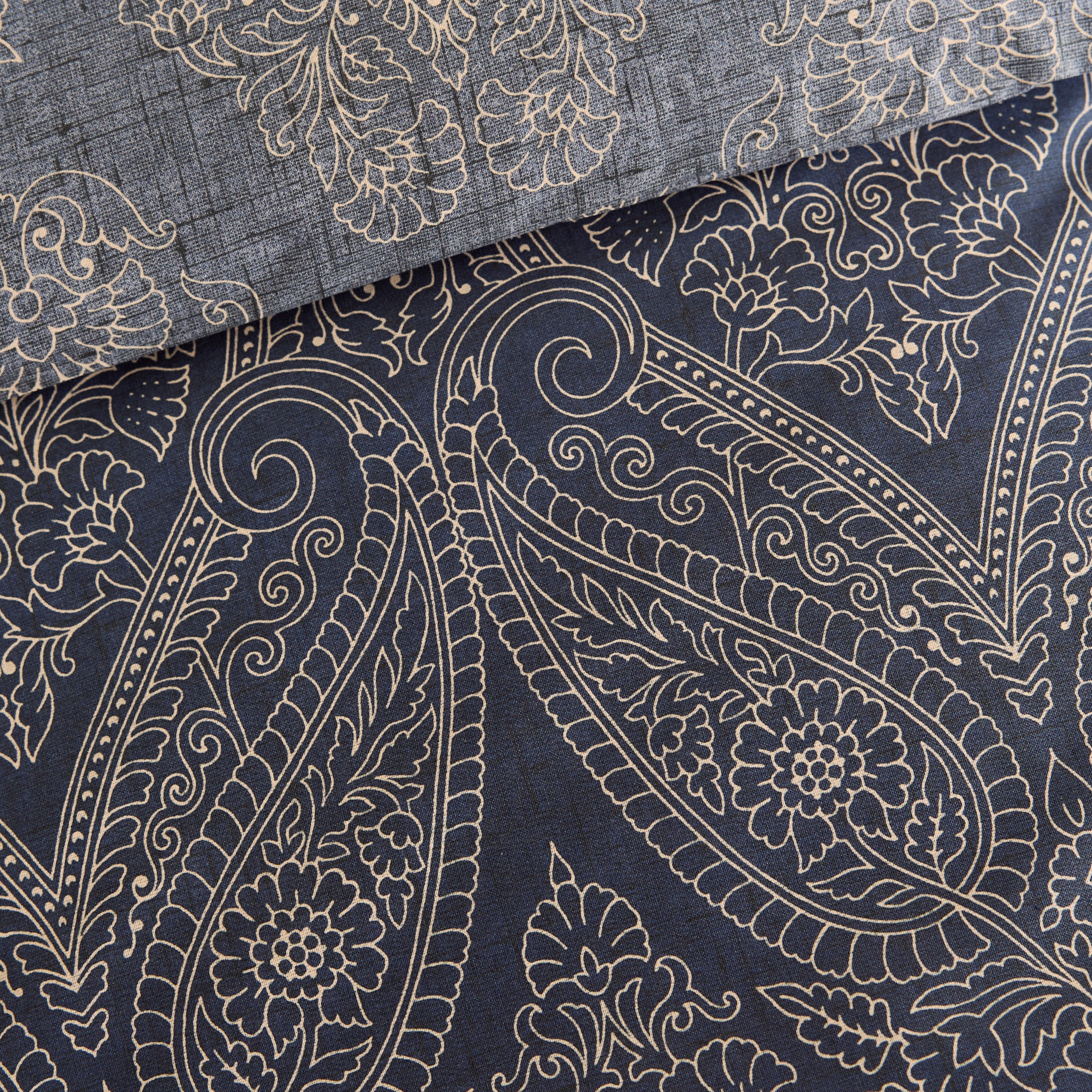 Conjunto de Capa de Edredão de Algodão Kerala Cinzento-3