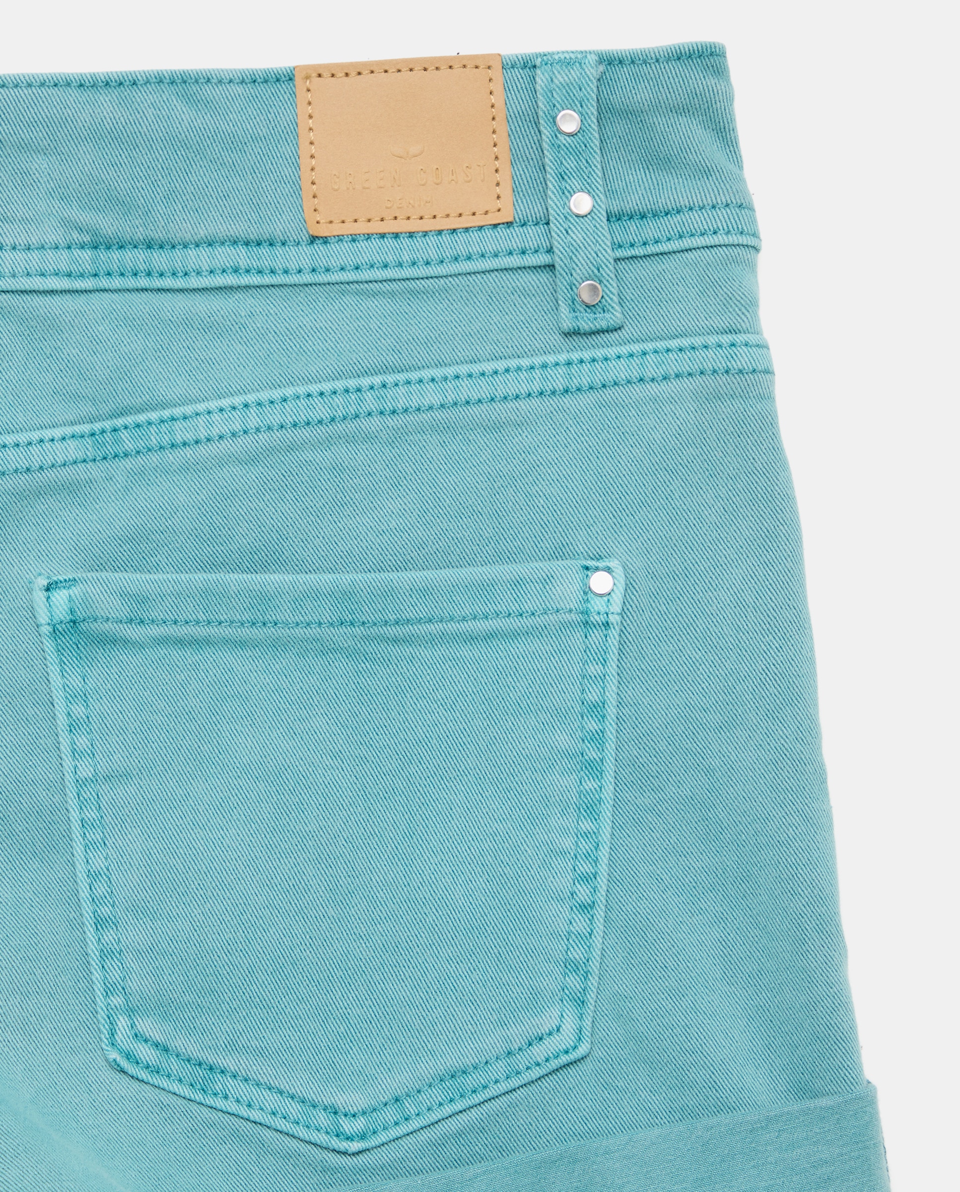 Calções Lisos de Algodão Verde Pato-5