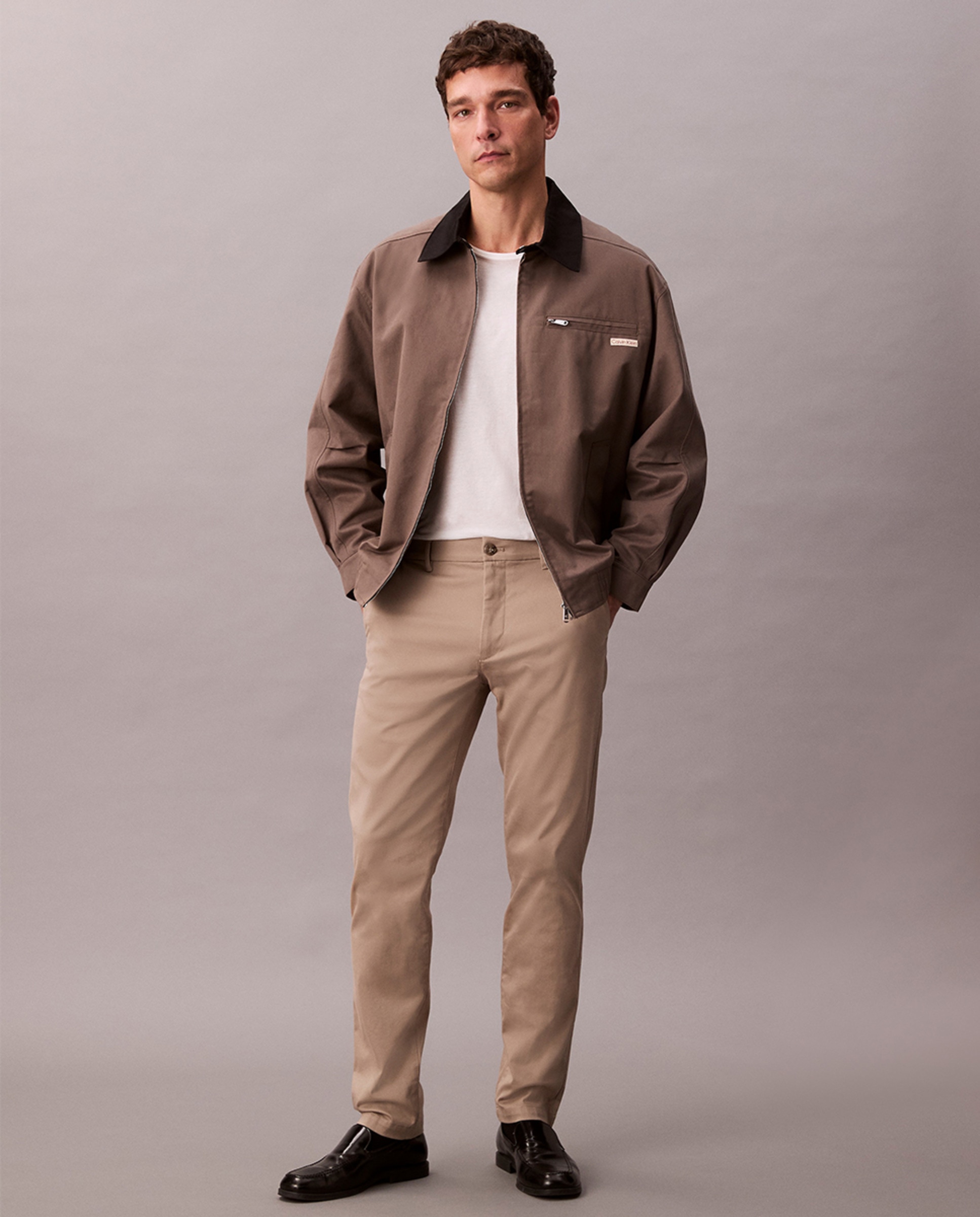 Calças Chino Slim Fit Bege-1