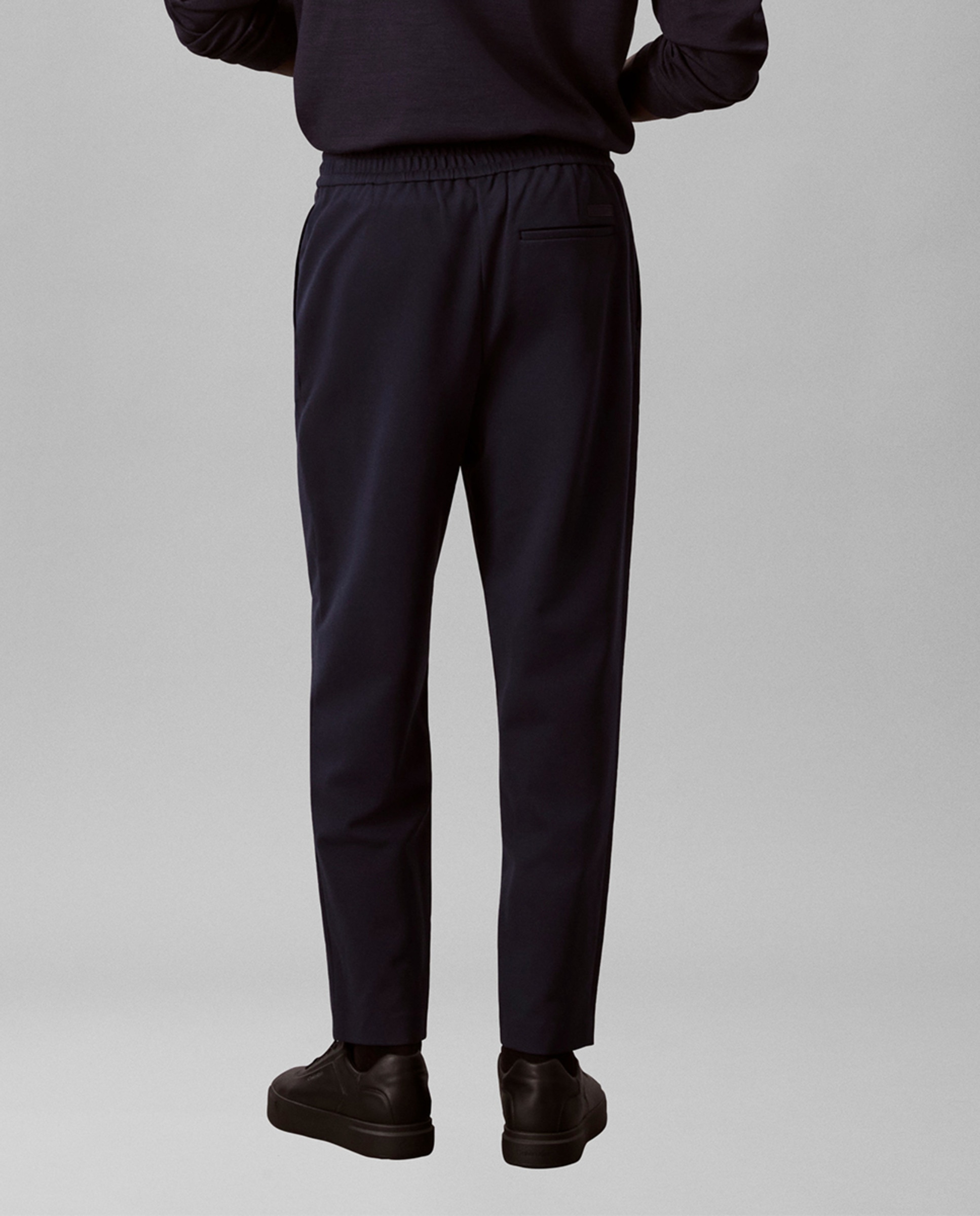 Calças Slim Fit com Pinças Azul-marinho-3