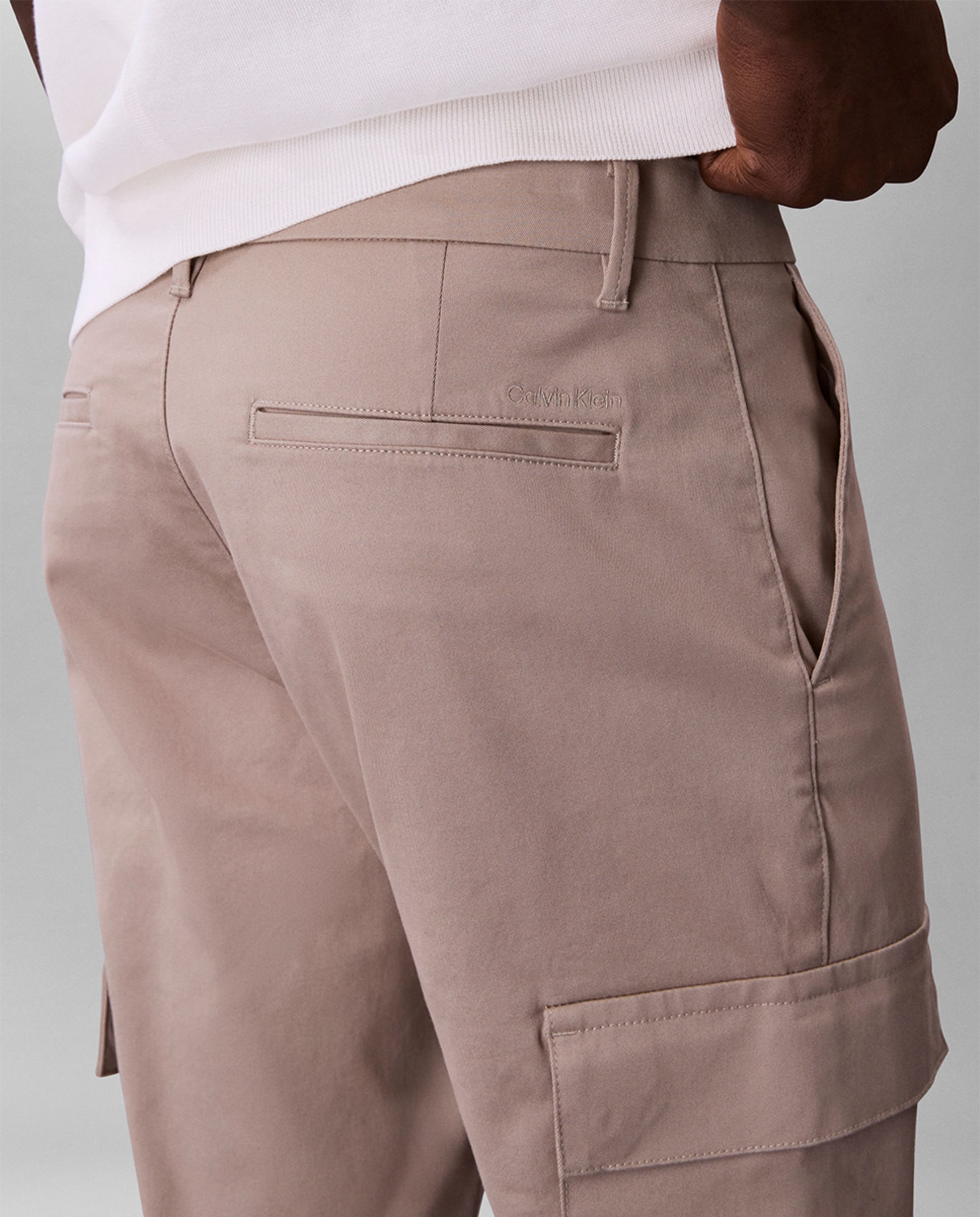 Calças Cargo Slim Fit Bege-5