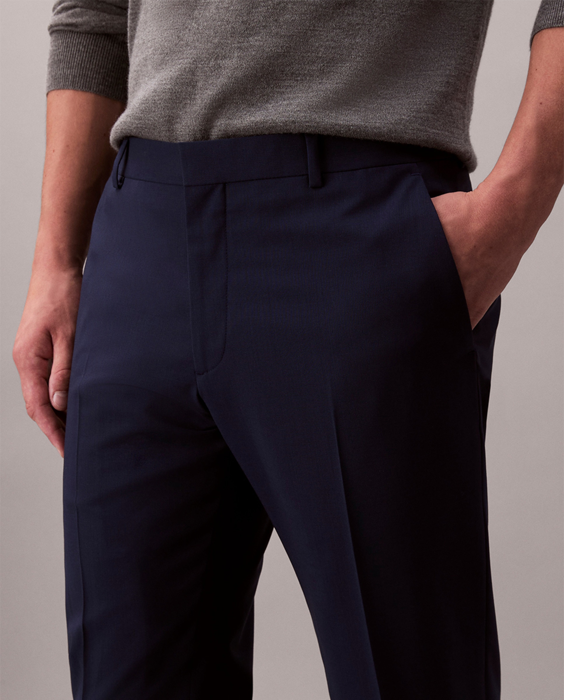 Calças de Fato Slim Fit Azul-4