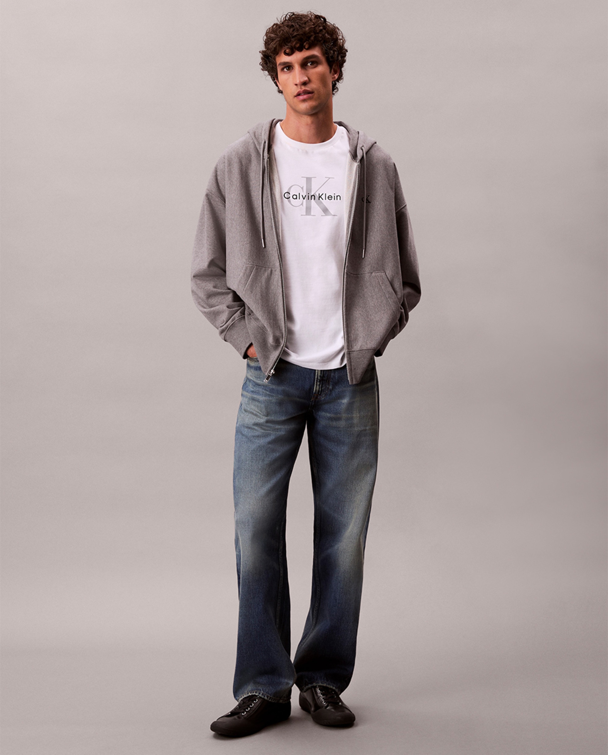 Sweatshirt com Fecho de Correr Cinzento-6