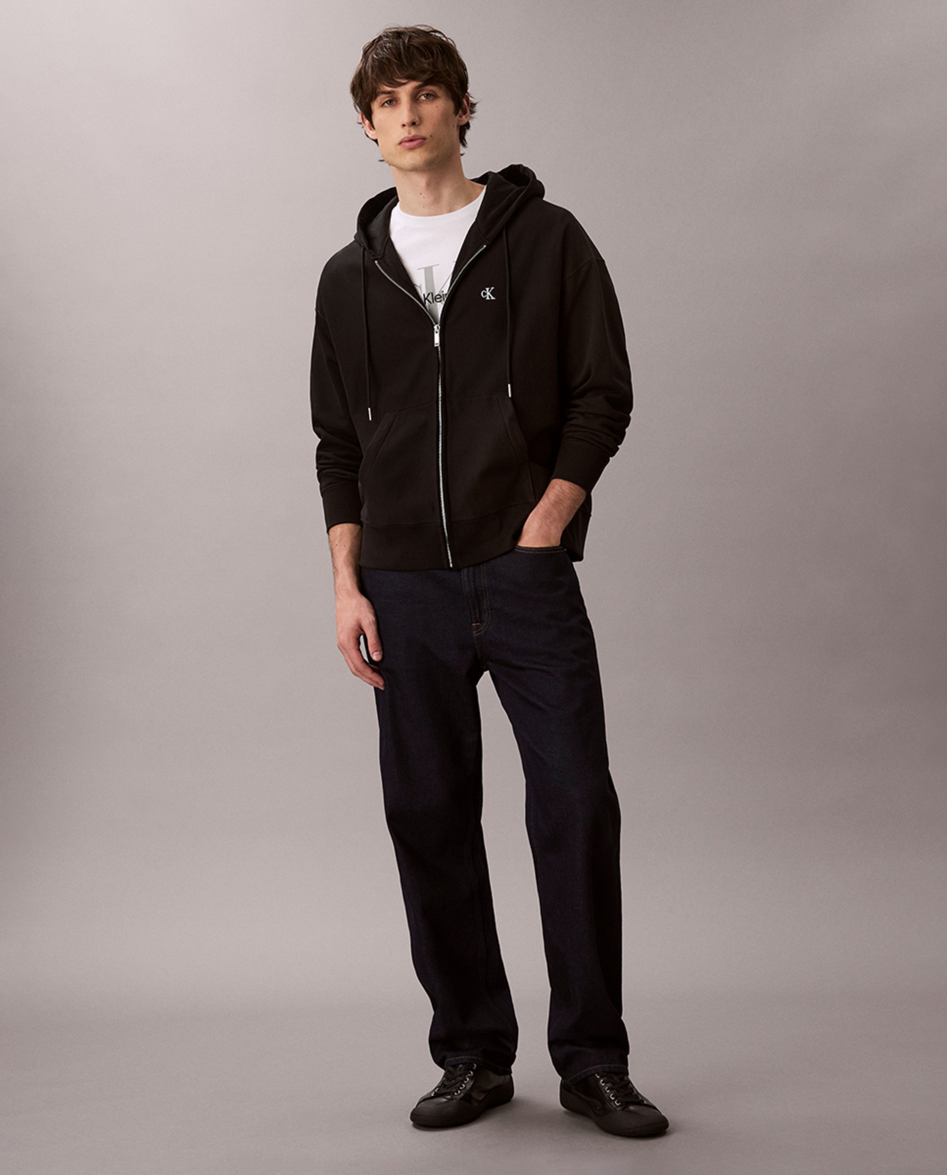 Sweatshirt com Fecho de Correr Preto-6