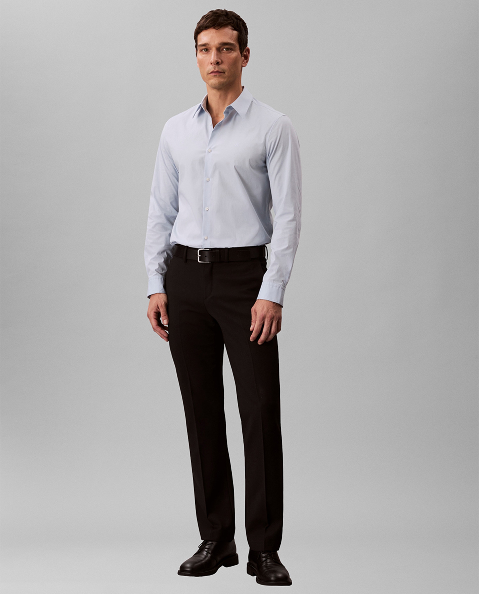 Camisa Lisa Slim Fit Azul-claro-6