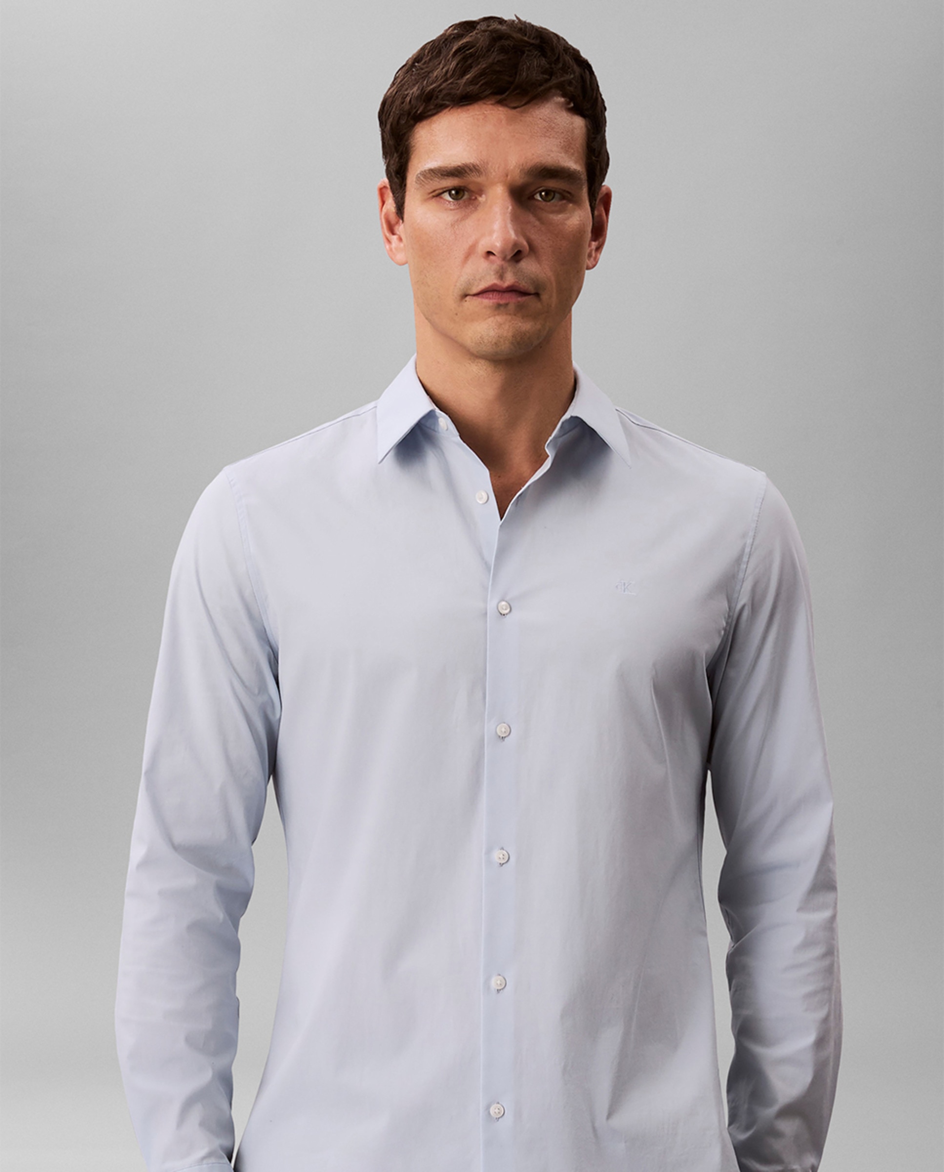 Camisa Lisa Slim Fit Azul-claro-3