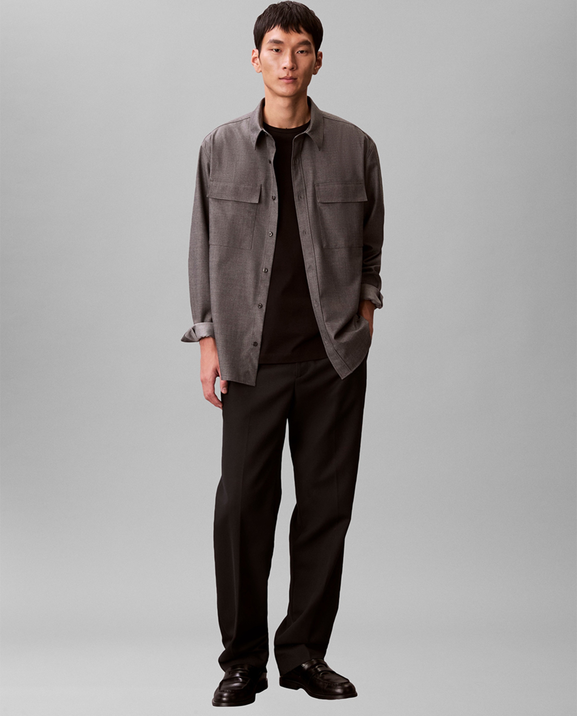 Camisa Casual com Logótipo Cinzento-escuro-6