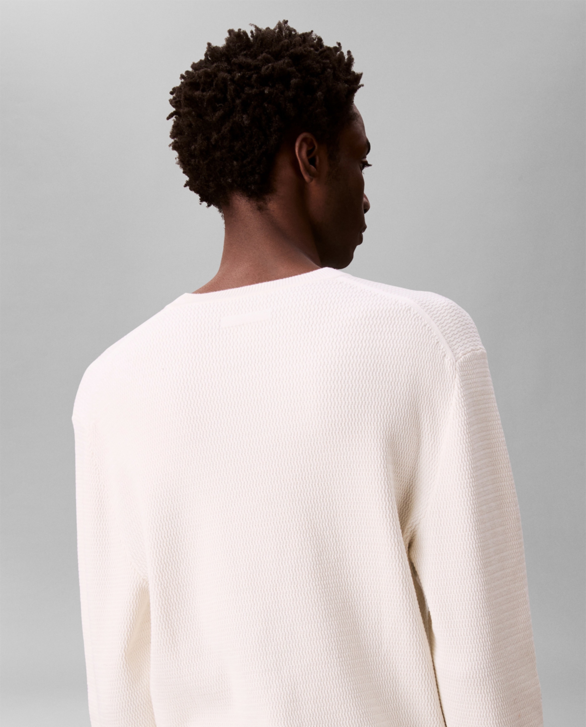 Camisola de Malha de Algodão com Estrutura Creme-2