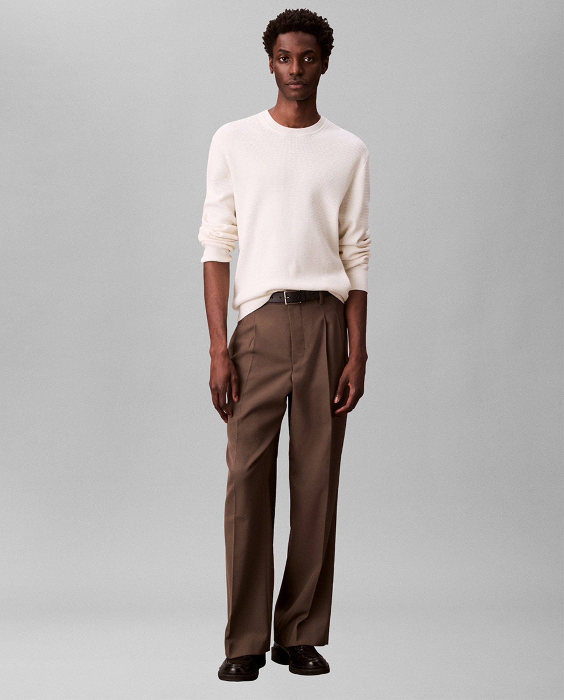 Camisola de Malha de Algodão com Estrutura Creme-8