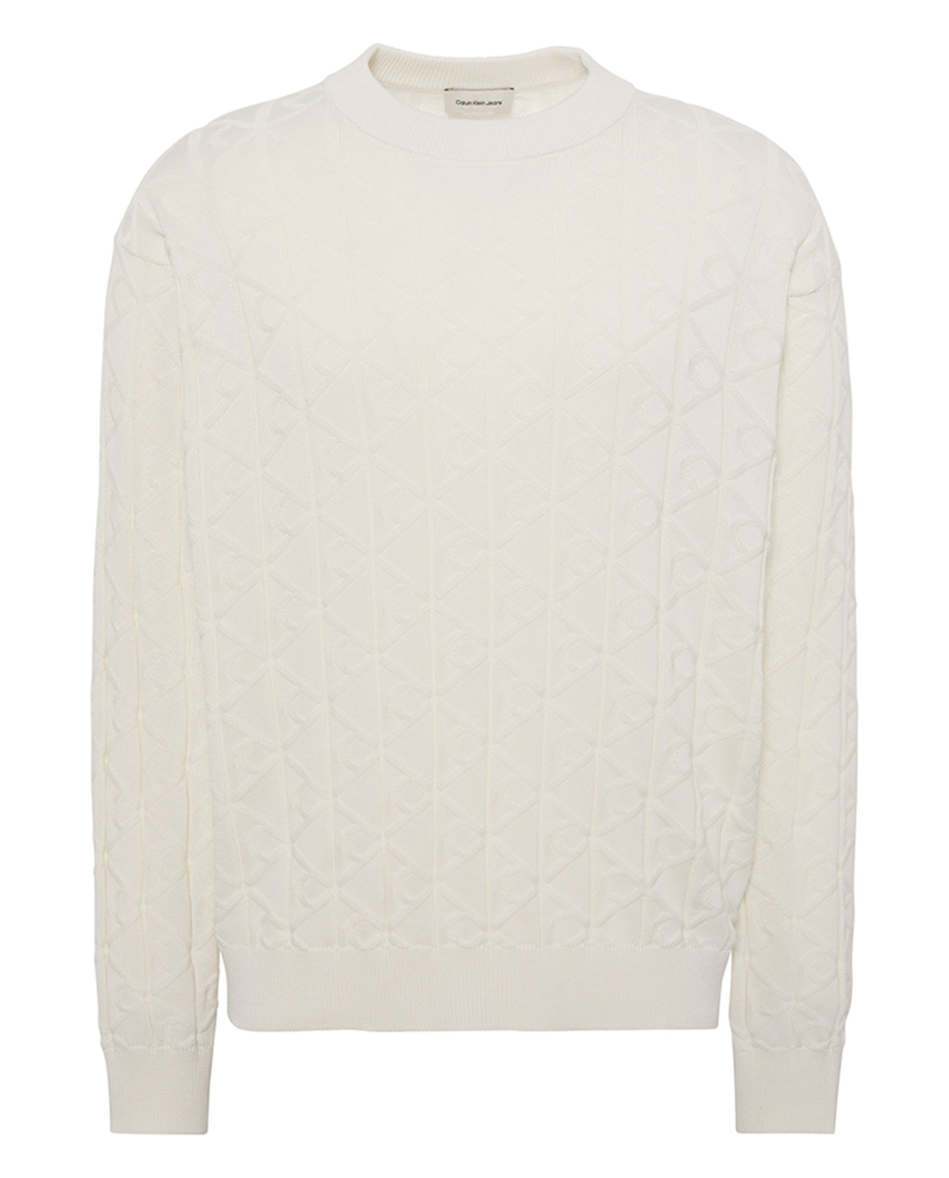 Camisola de Malha de Algodão com Logótipo Creme-5