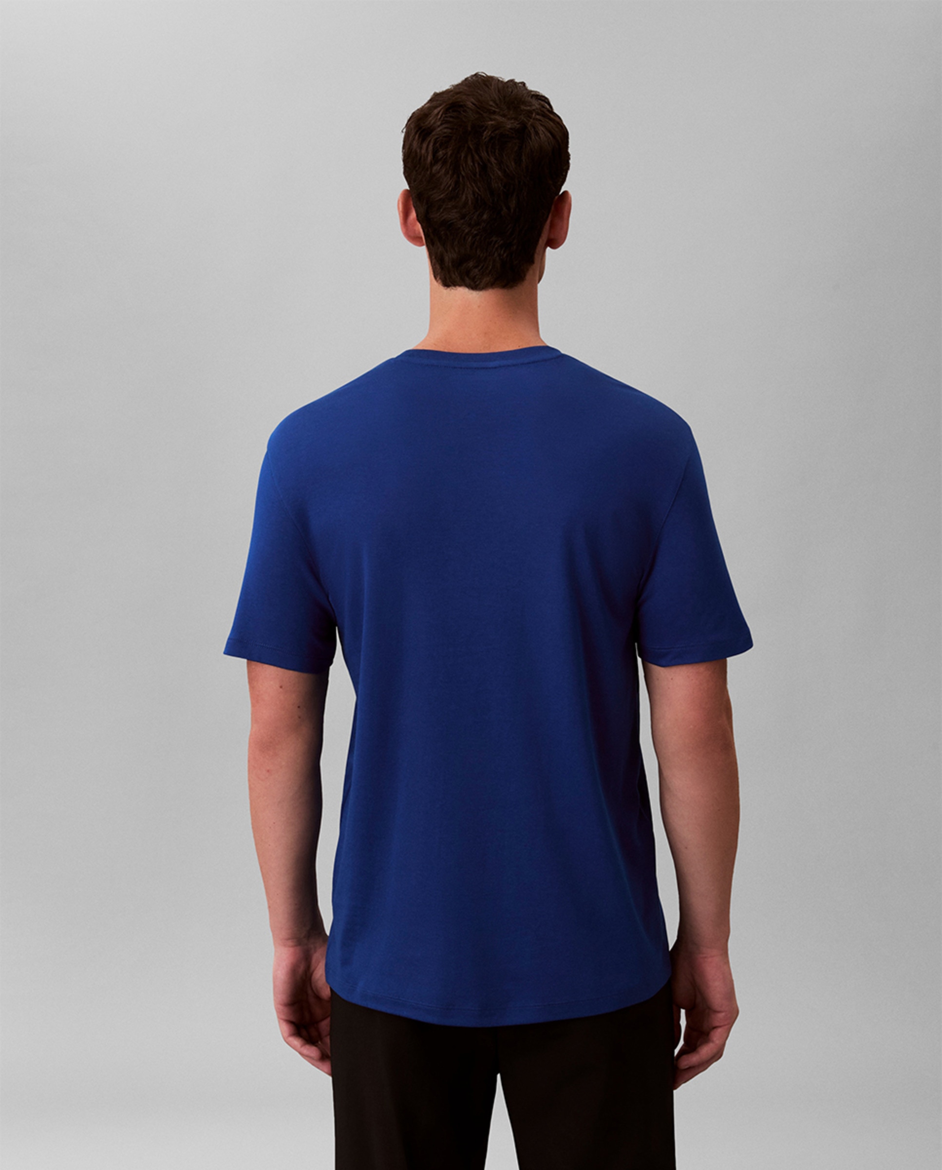T-shirt Supima com Logótipo Bordado Azul-2