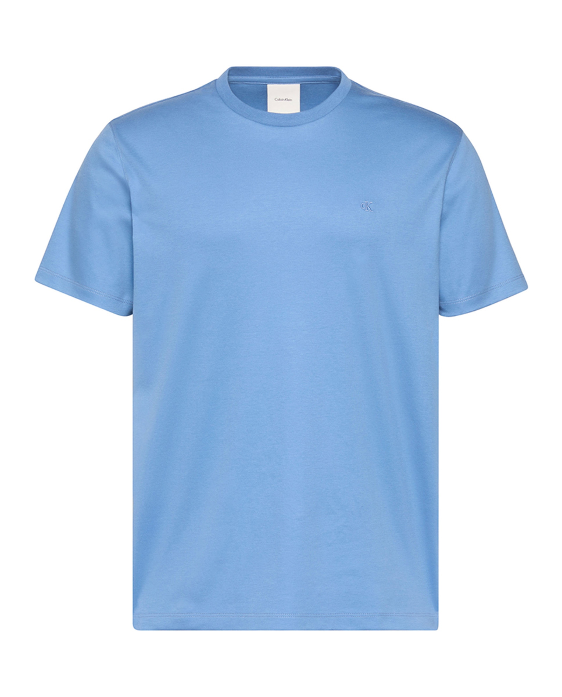 T-shirt Supima com Logótipo Bordado Azul-índigo-5
