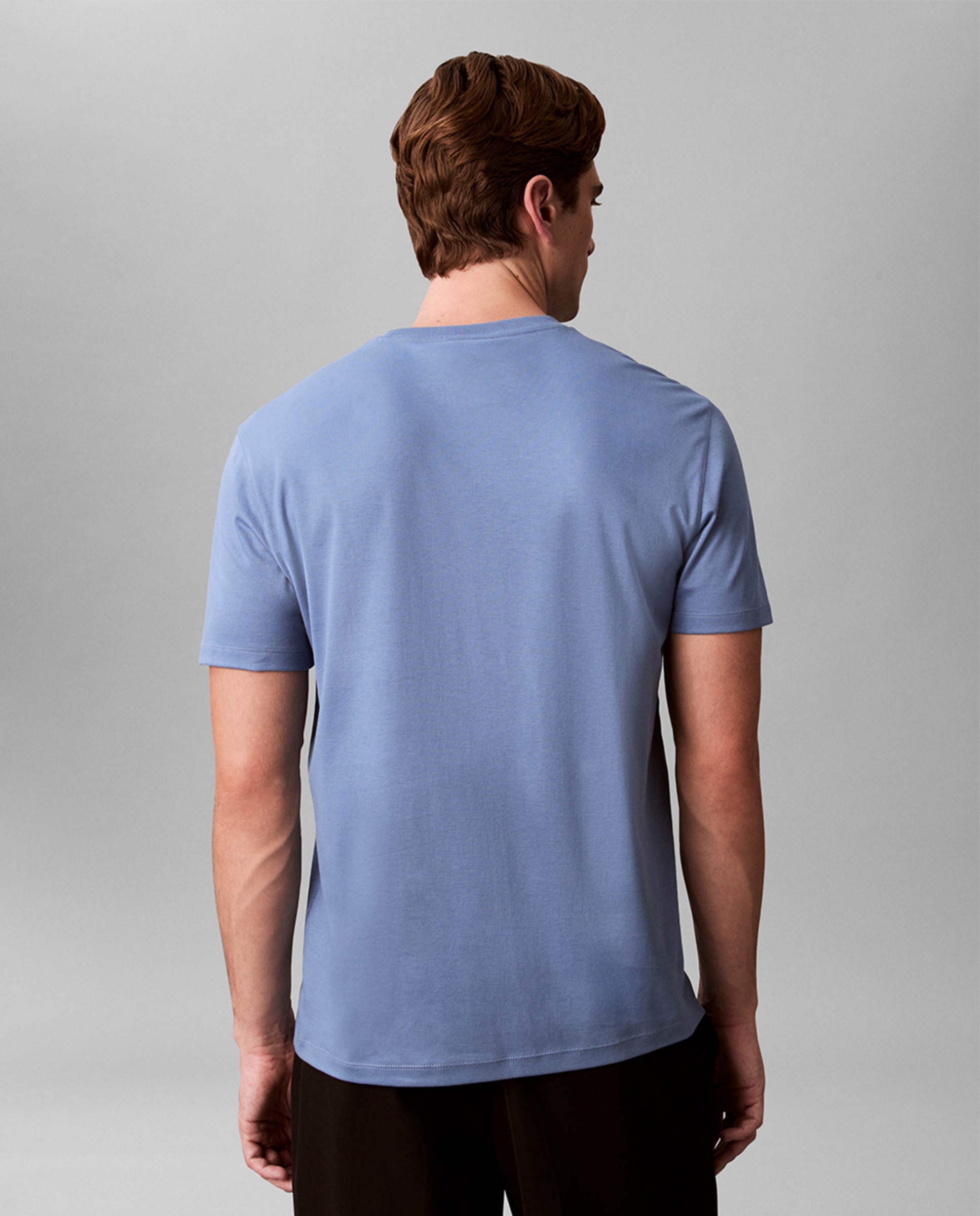 T-shirt Supima com Logótipo Bordado Azul-índigo-2