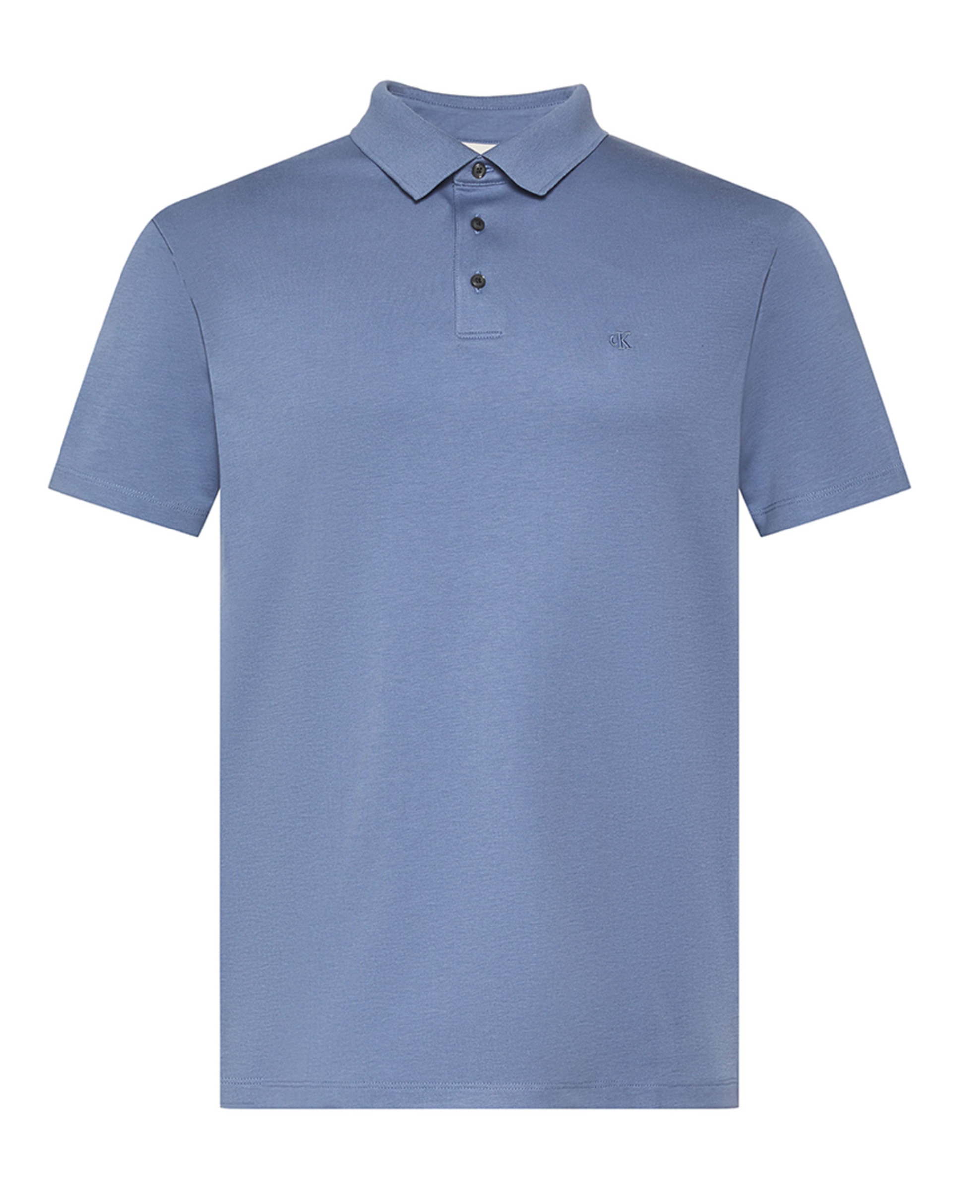 Polo Supima com Logótipo Azul-índigo-5